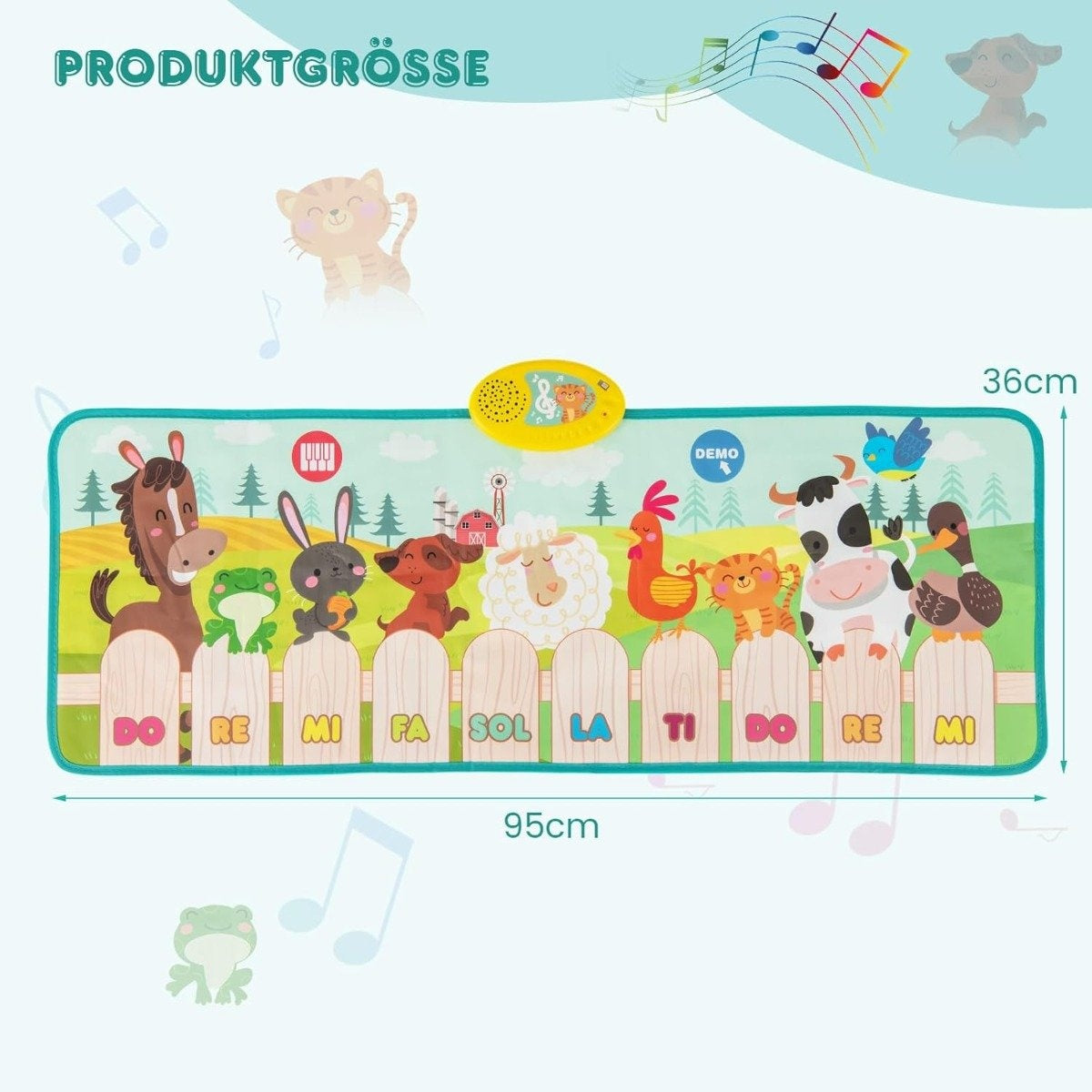 Kids Piano Mat with 10 Animal Sounds & 10 Songs