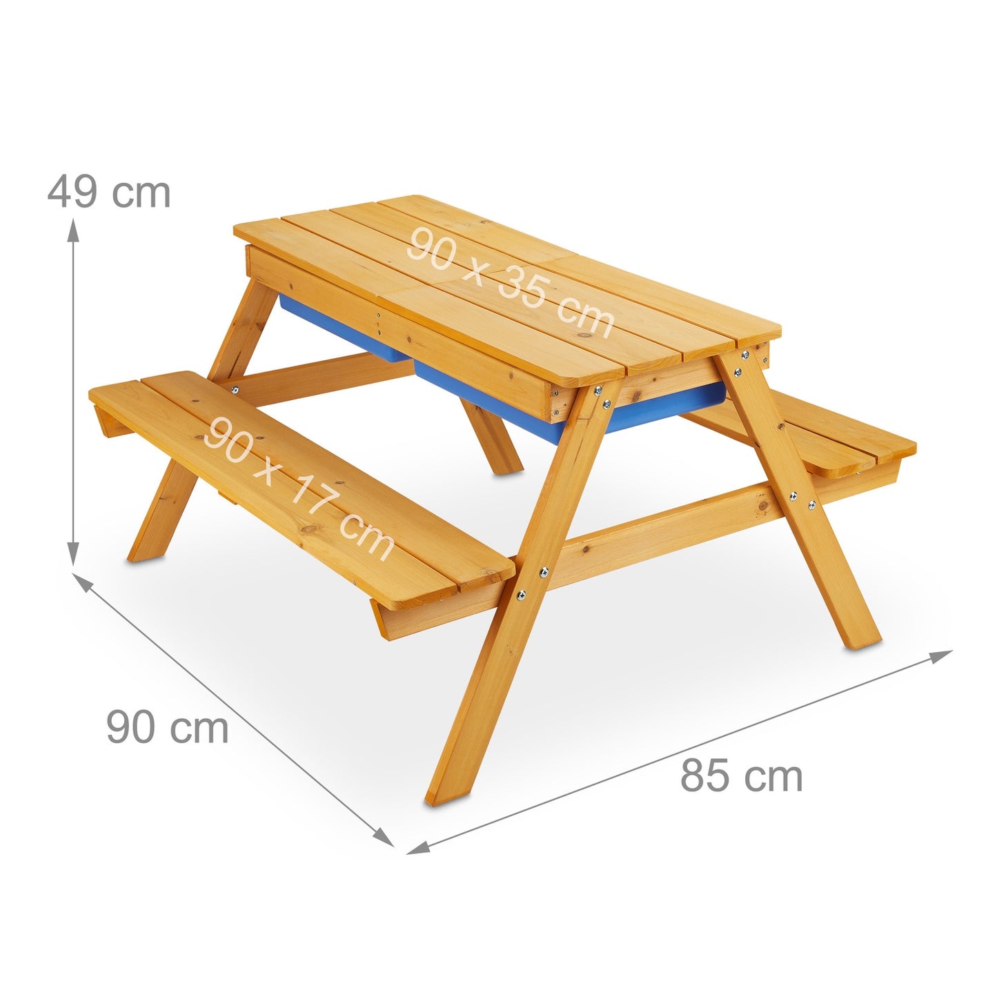 Kids' Picnic Table with Benches in White
