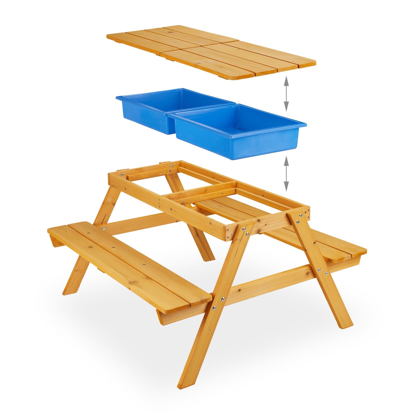 Kids' Picnic Table with Benches in White
