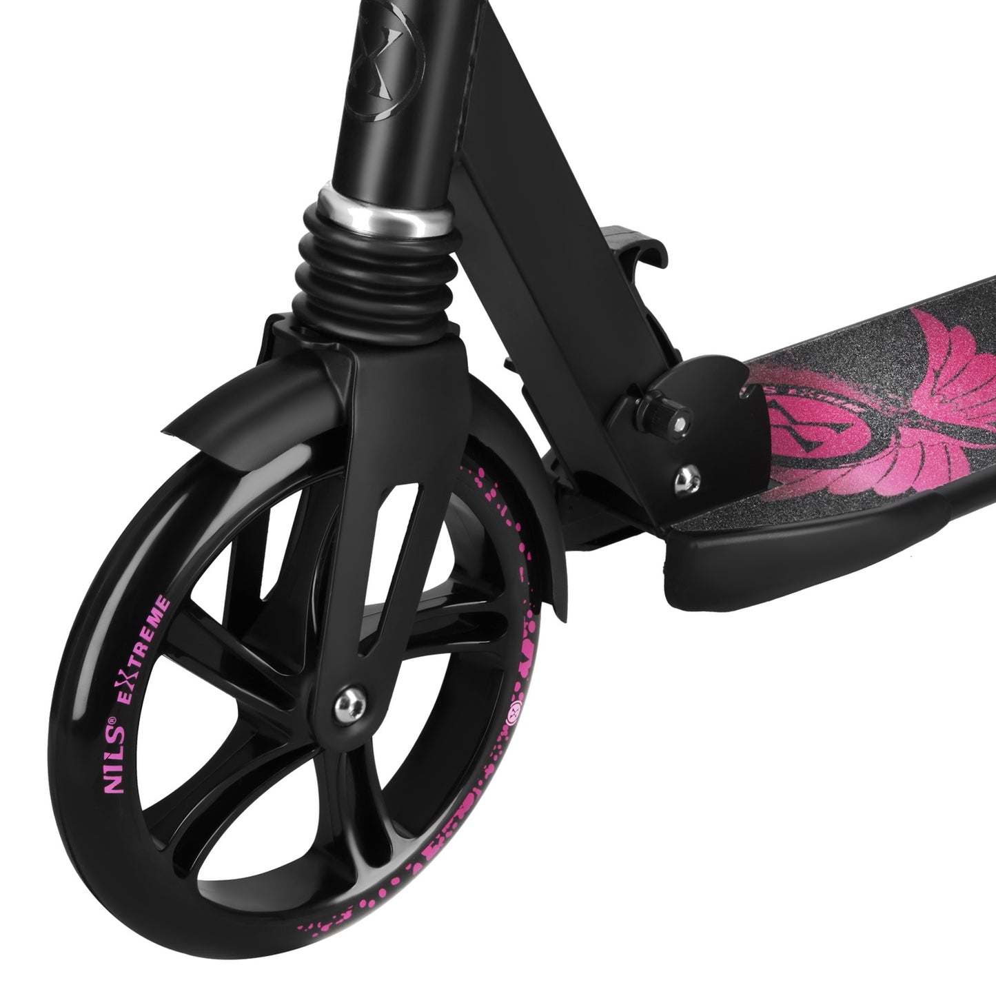 Kids' Pink Scooter with 200mm Wheels, Dual Brakes
