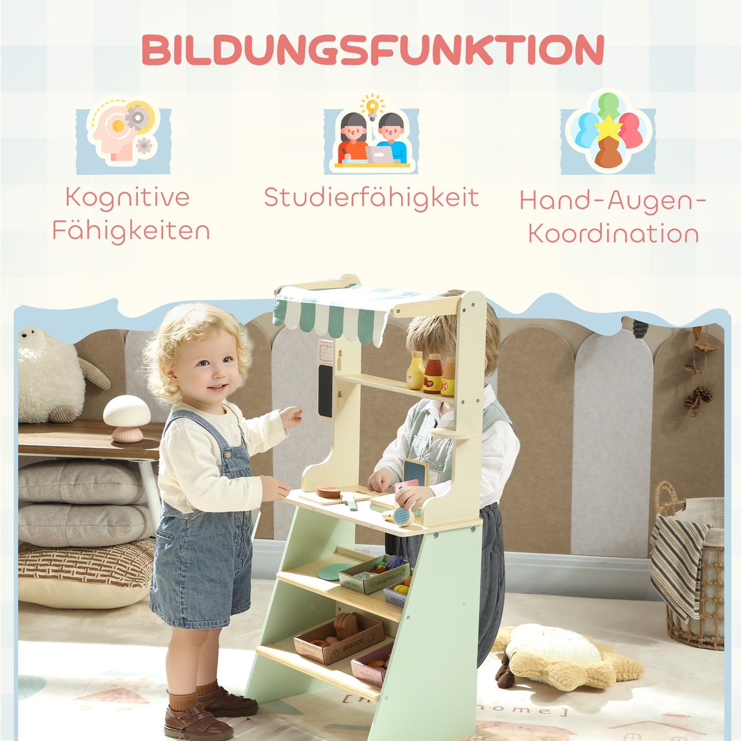 Kids Play Store with Cash Register & 34 Accessories