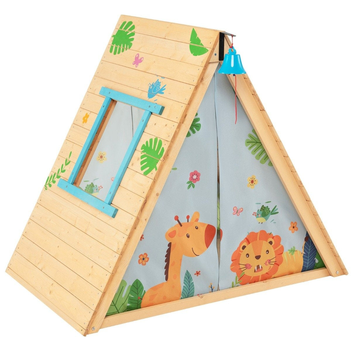 Kids' Playhouse with Climbing Wall, 115 x 77 x 100 cm