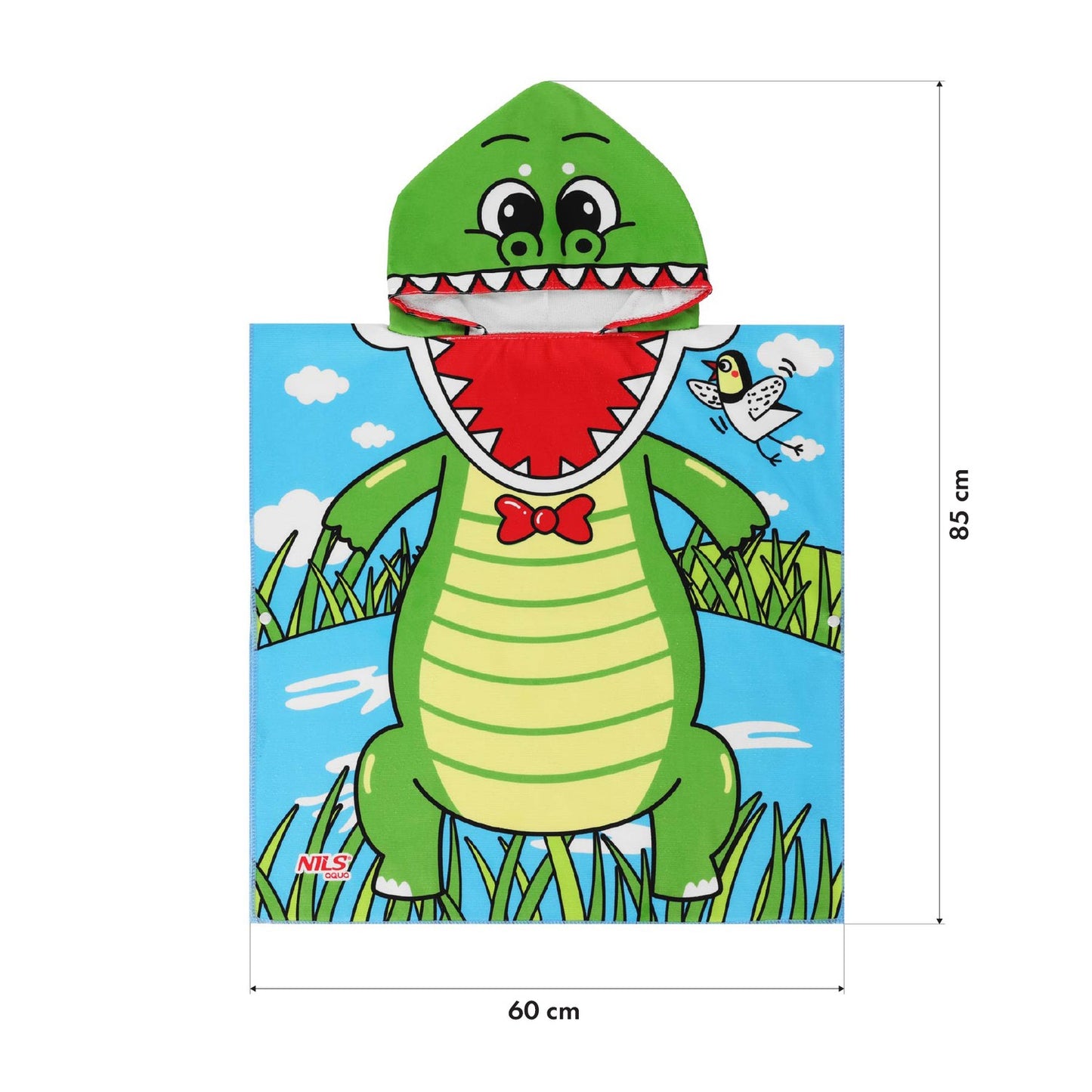 Kids Poncho Towel, Crocodile & Unicorn Design