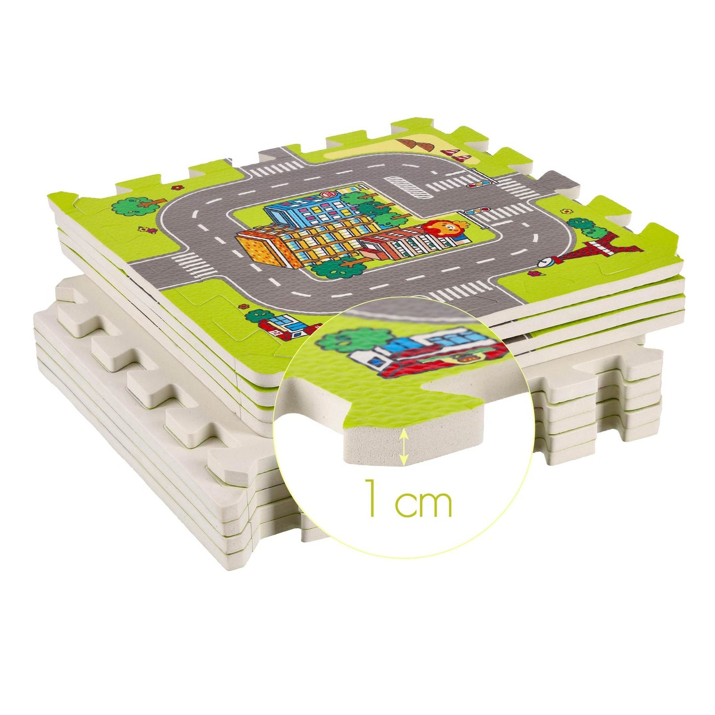 Kids' Puzzle Mat, Cars Design, 9 Pieces, 90x90cm