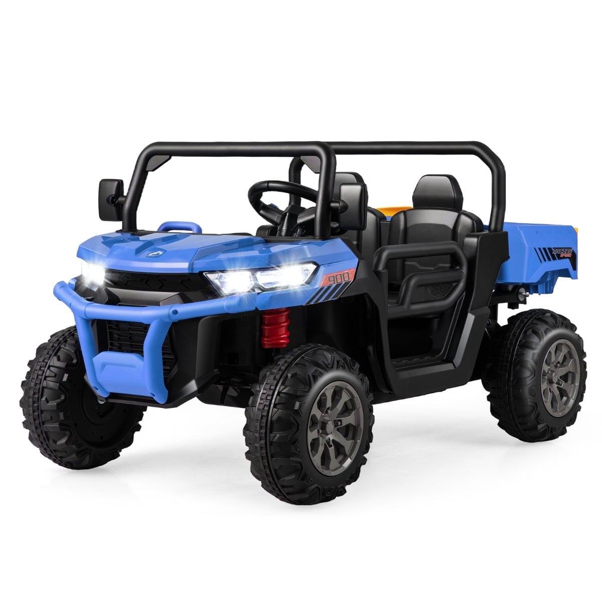 Kids Ride-On Dump Truck with Remote, 2 Seats, Blue