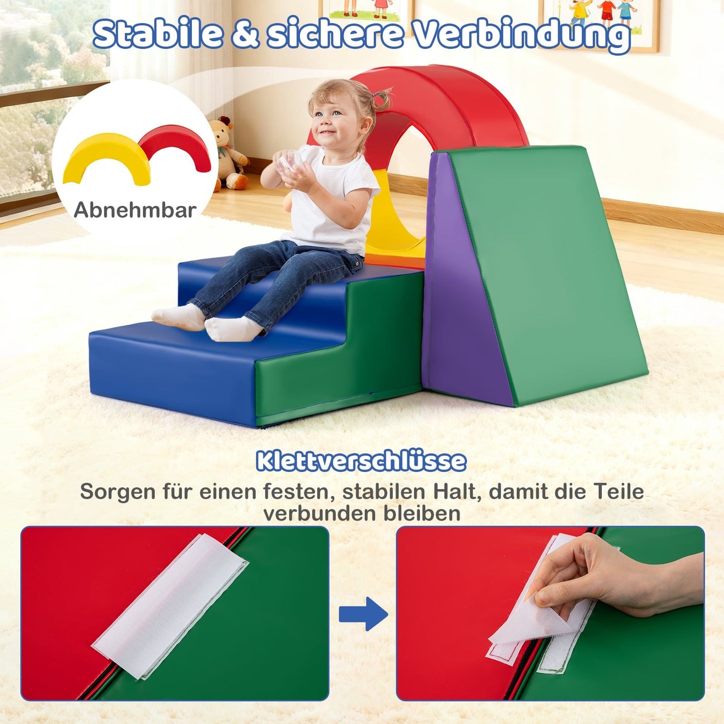Kids Soft Climbing & Crawling Playset, 5-Piece, Multicolor