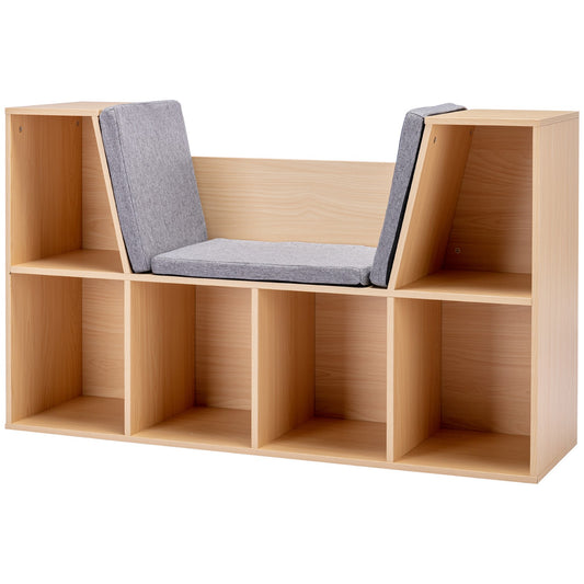 Kids Storage Shelf and Bench with Cushion, 103 x 30 x 62 cm