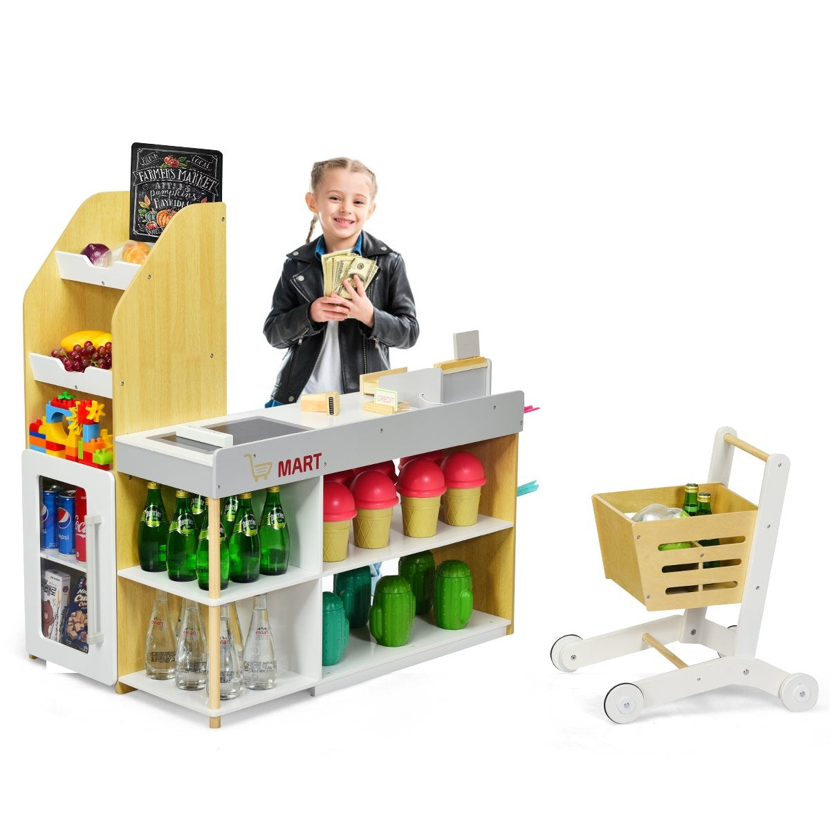 Kids' Supermarket Playset with Cart and Cash Register