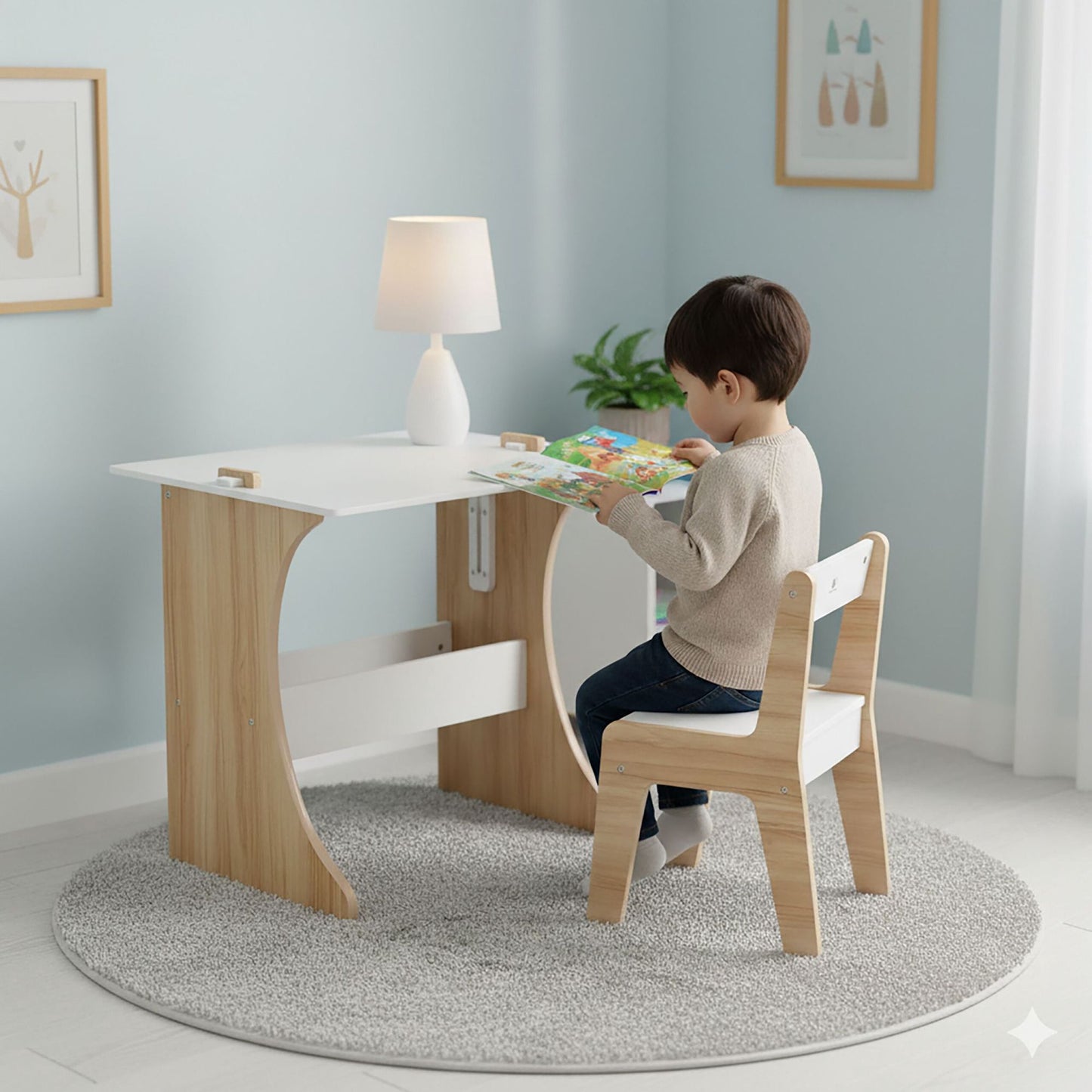 Kids Table & Chair Set with Chalkboard Top