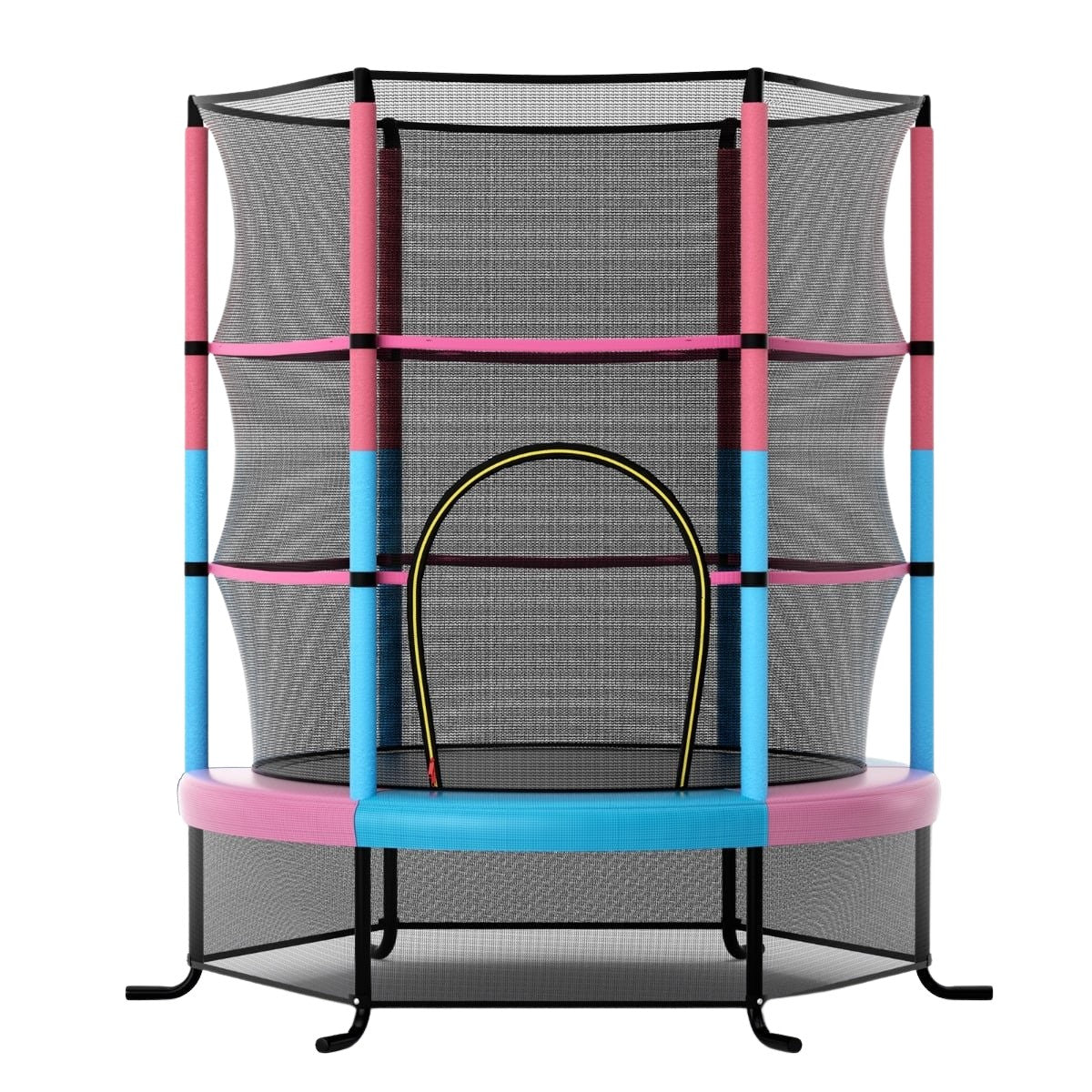 Kids' Trampoline with Safety Net, Pink, 135kg Capacity