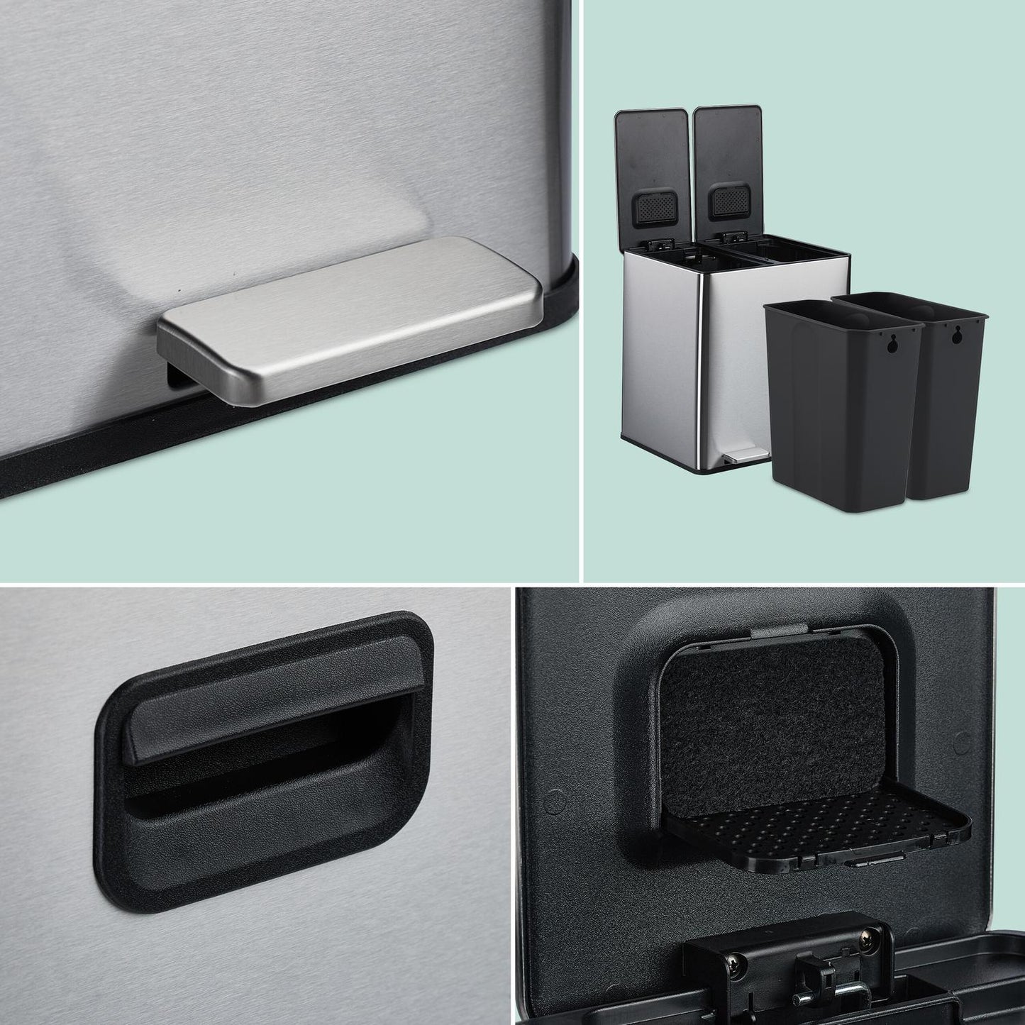 Kitchen Bin with Dual 15L Odour Filter System
