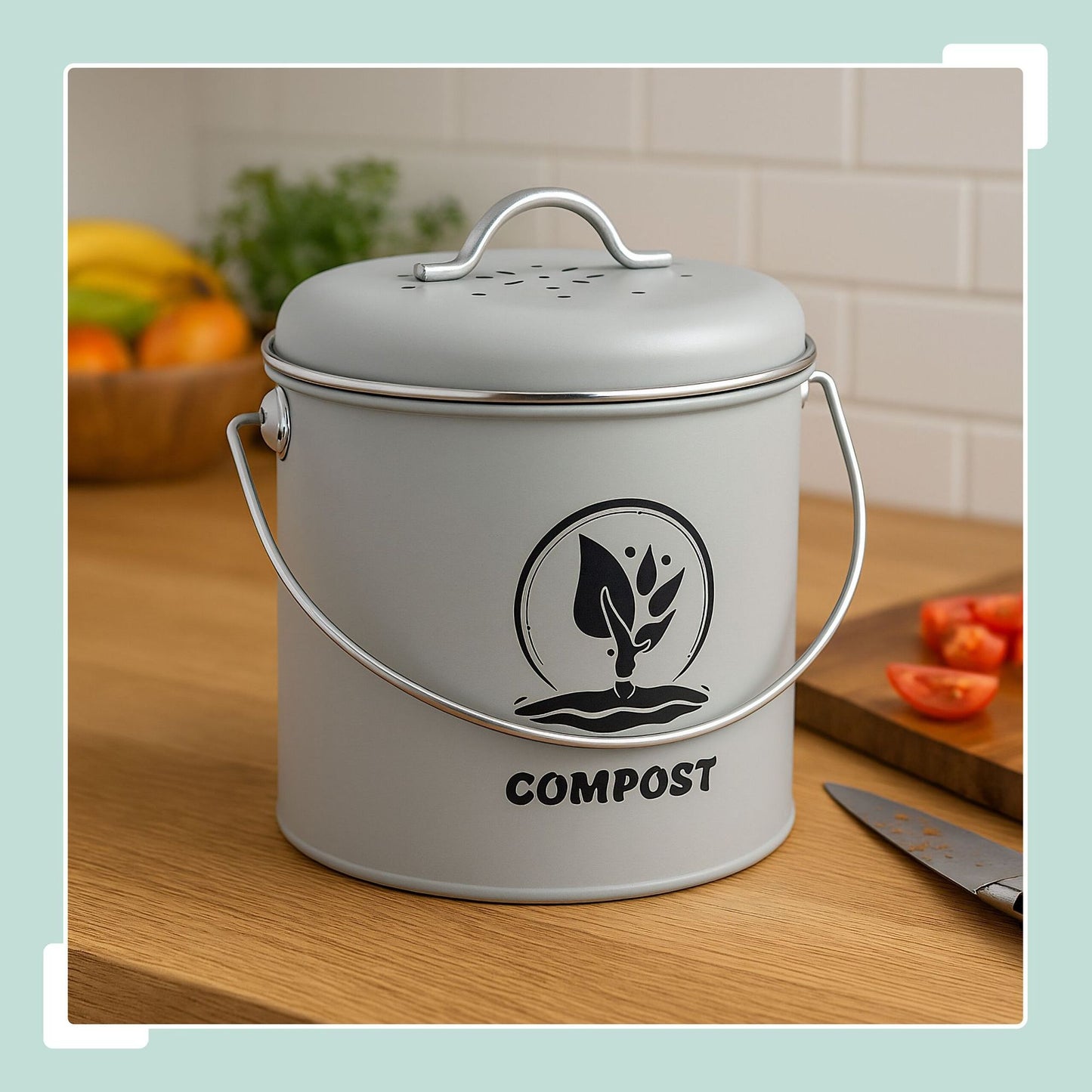 Kitchen Compost Bin 3.5L with Charcoal Filter