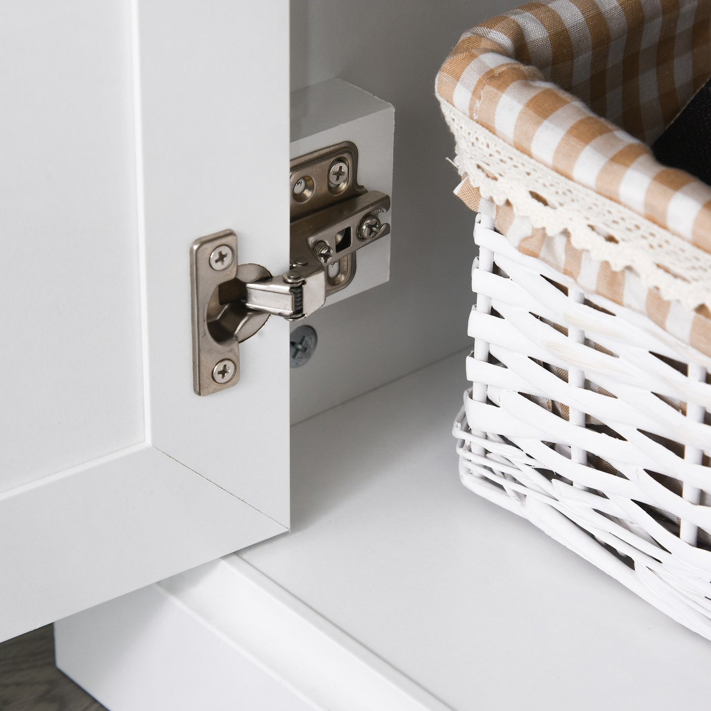 Glass door cabinet, adjustable shelves, white 79x40x180CM