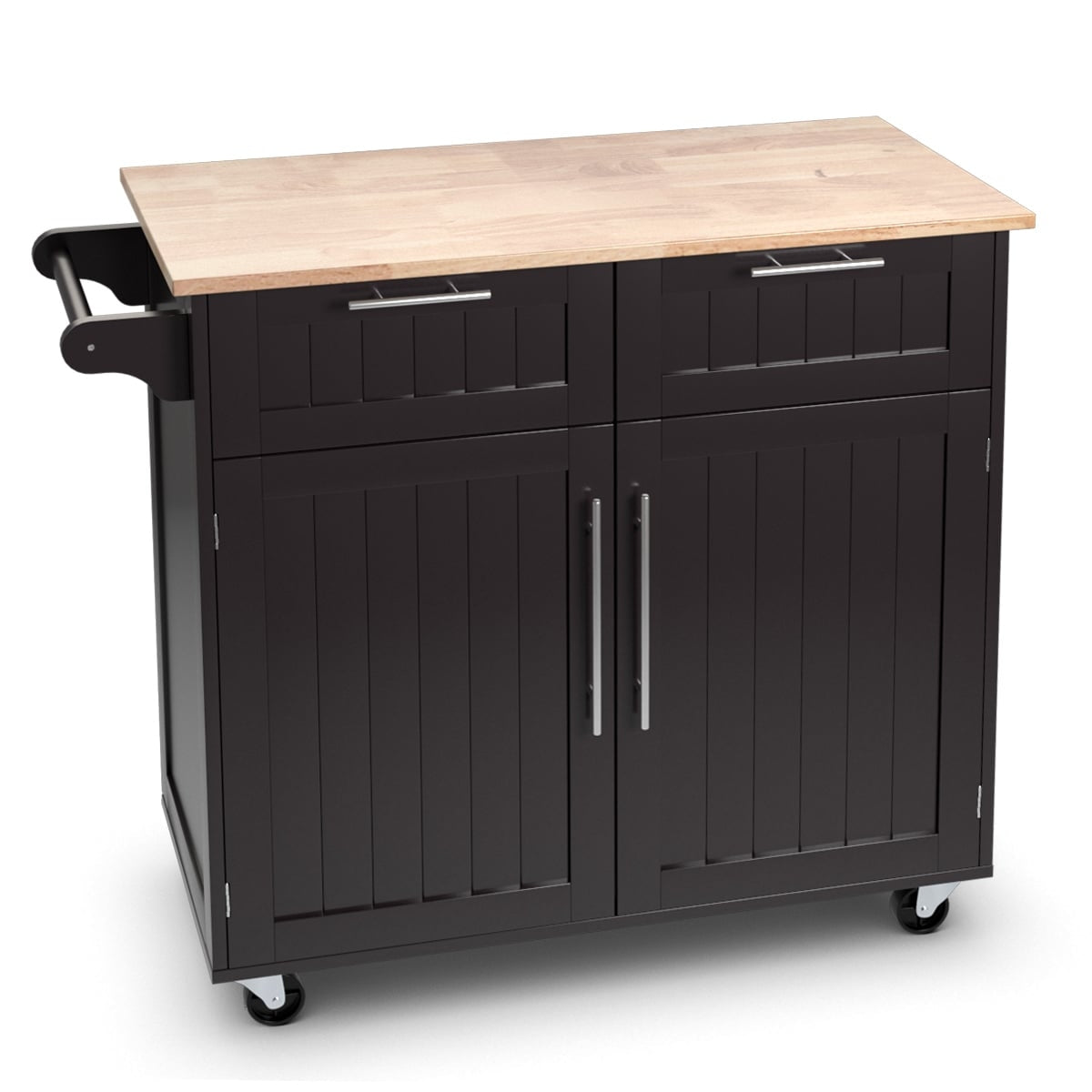 Kitchen Island Cart with Drawers and Cabinets, 94x45.5x94.5 cm