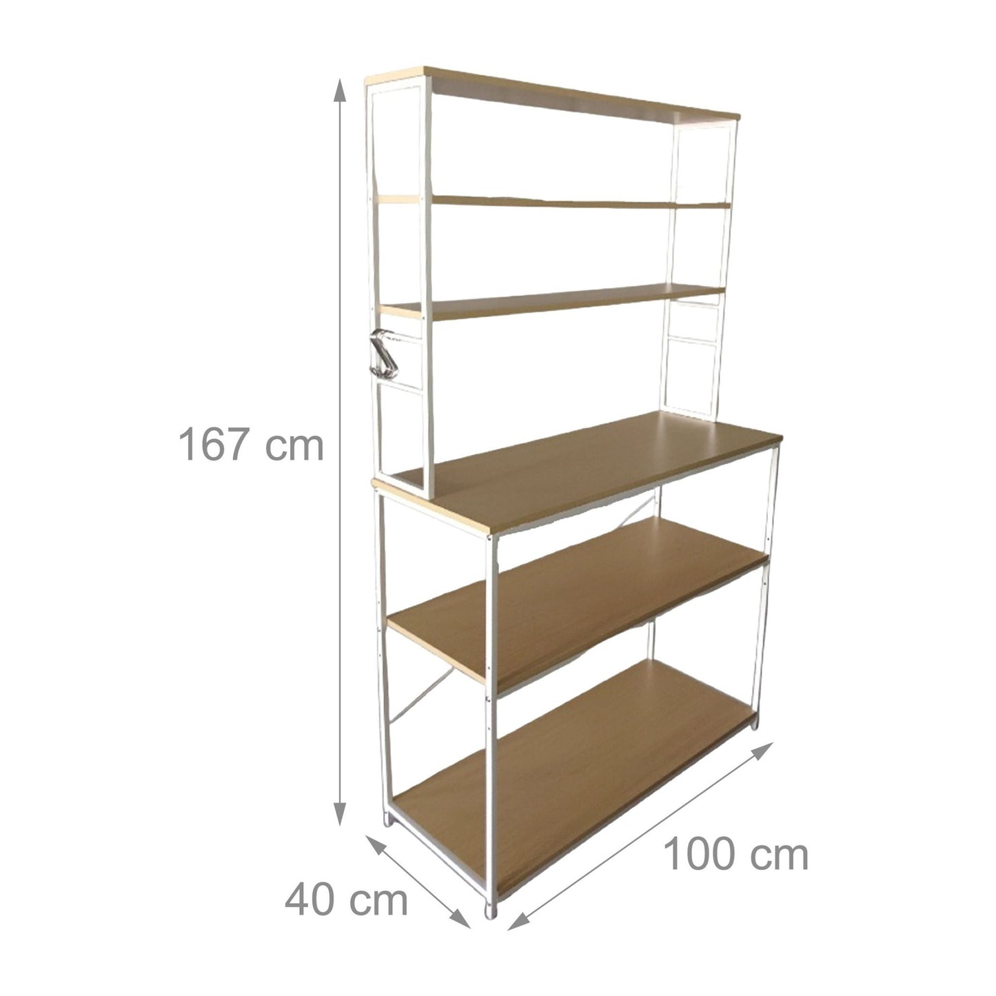 Kitchen Shelf with Worktop and Storage Space