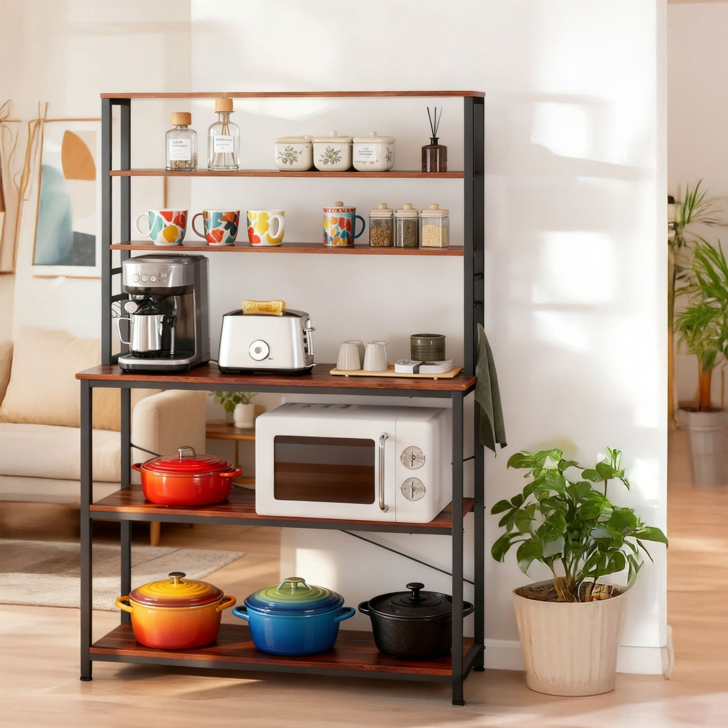 Kitchen Shelf with Worktop and Storage Space