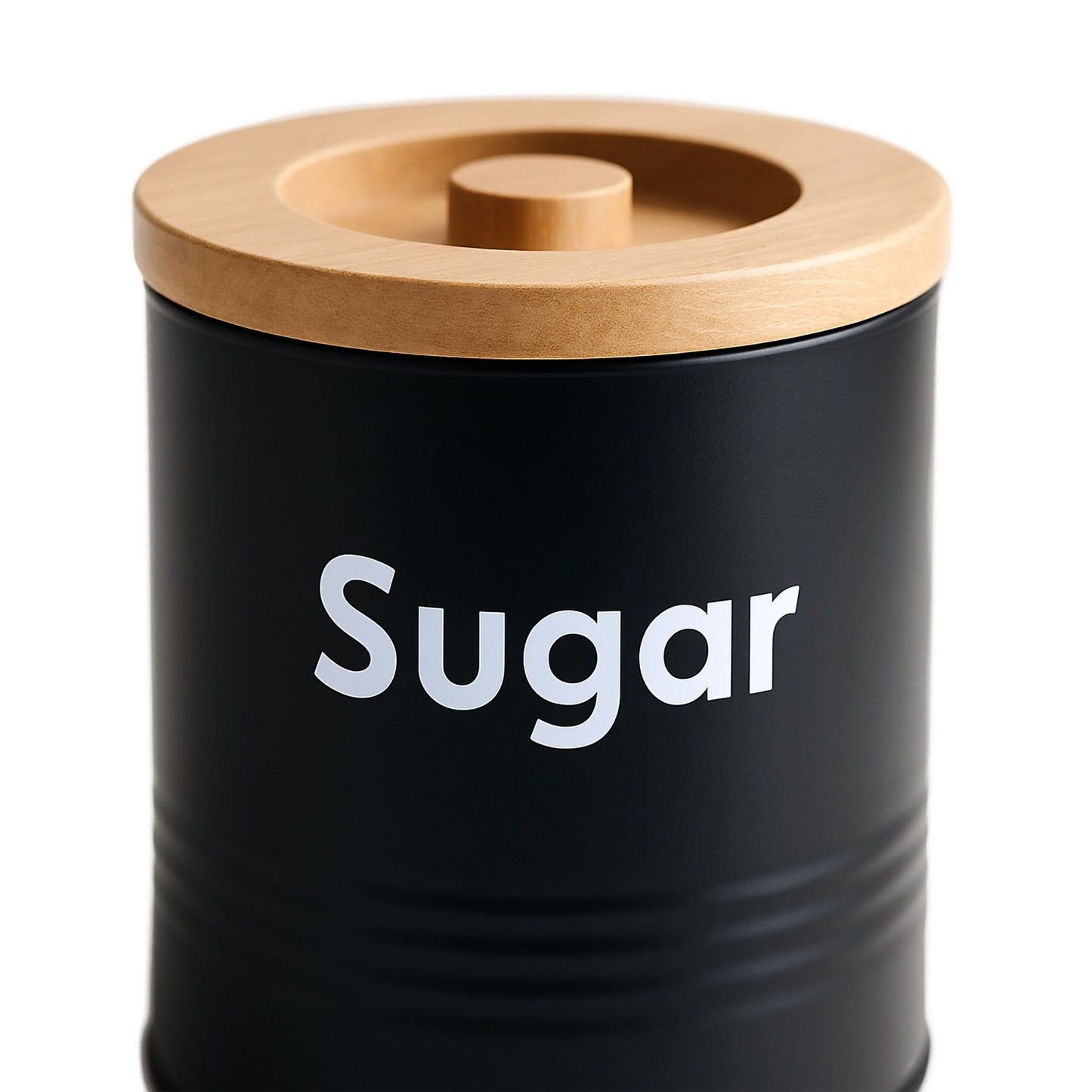 Kitchen Storage Canister Set – Metal, Bamboo Lids, 3-Piece
