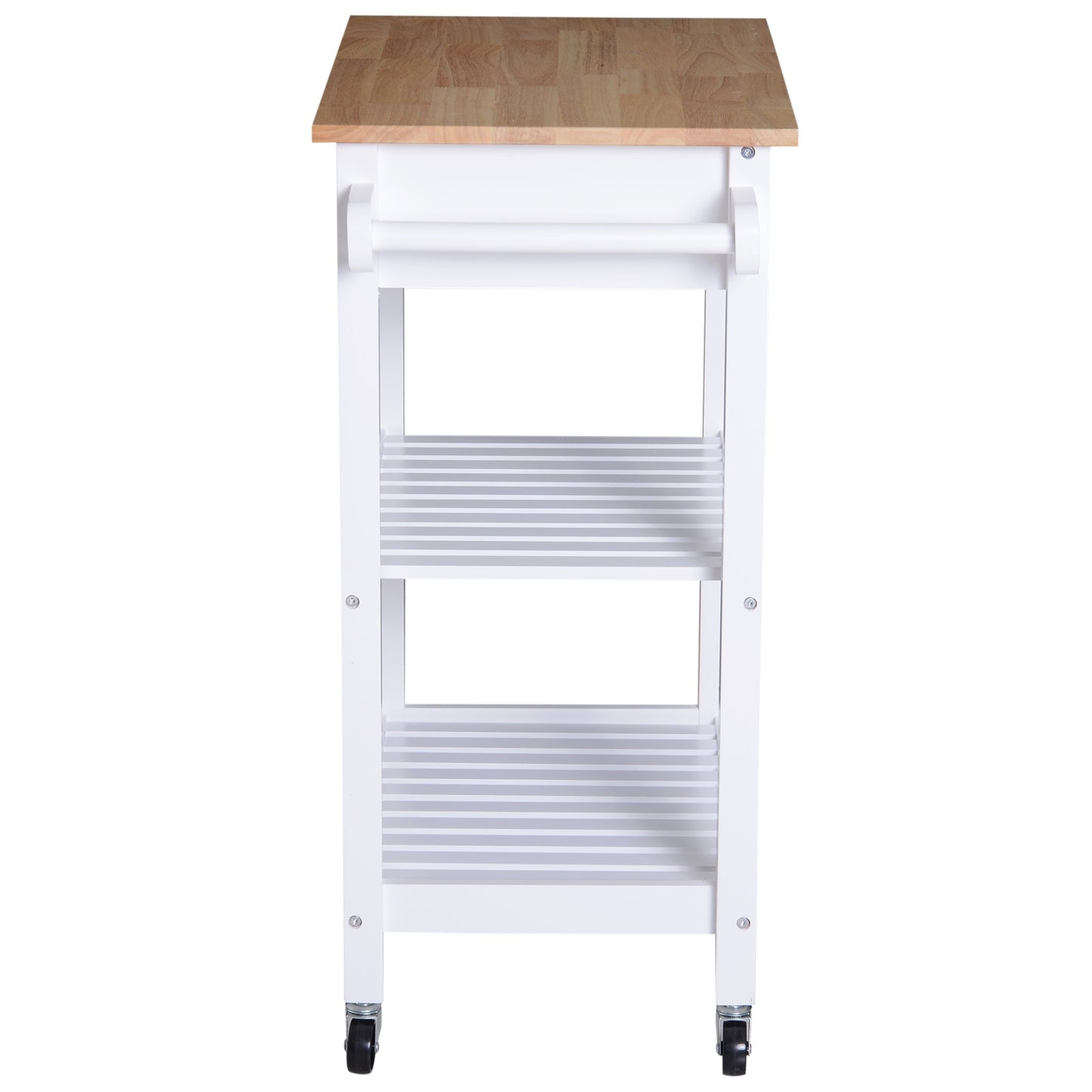 White wood Kitchen trolley with drawer, 64x39x84.5 cm