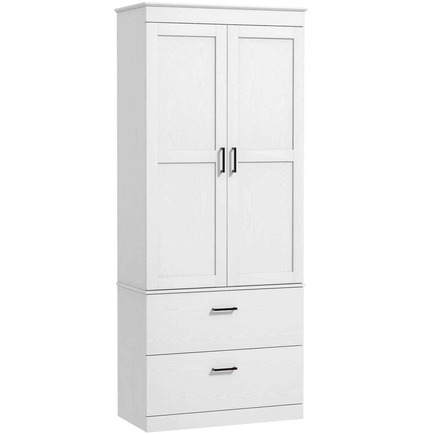 Tall kitchen buffet cabinet, adjustable shelves, cream white
