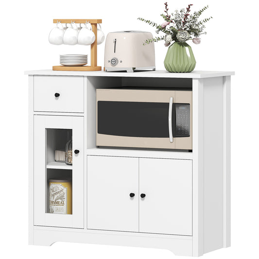 Kitchen Cabinet with Drawer, Cable Hole, 80x35x72.2 cm, White