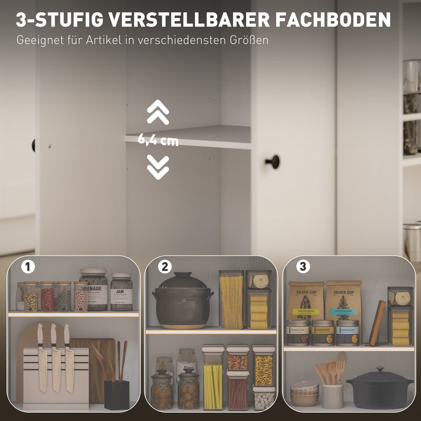 White Kitchen Trolley Island - Wheels, drawers & towel rack