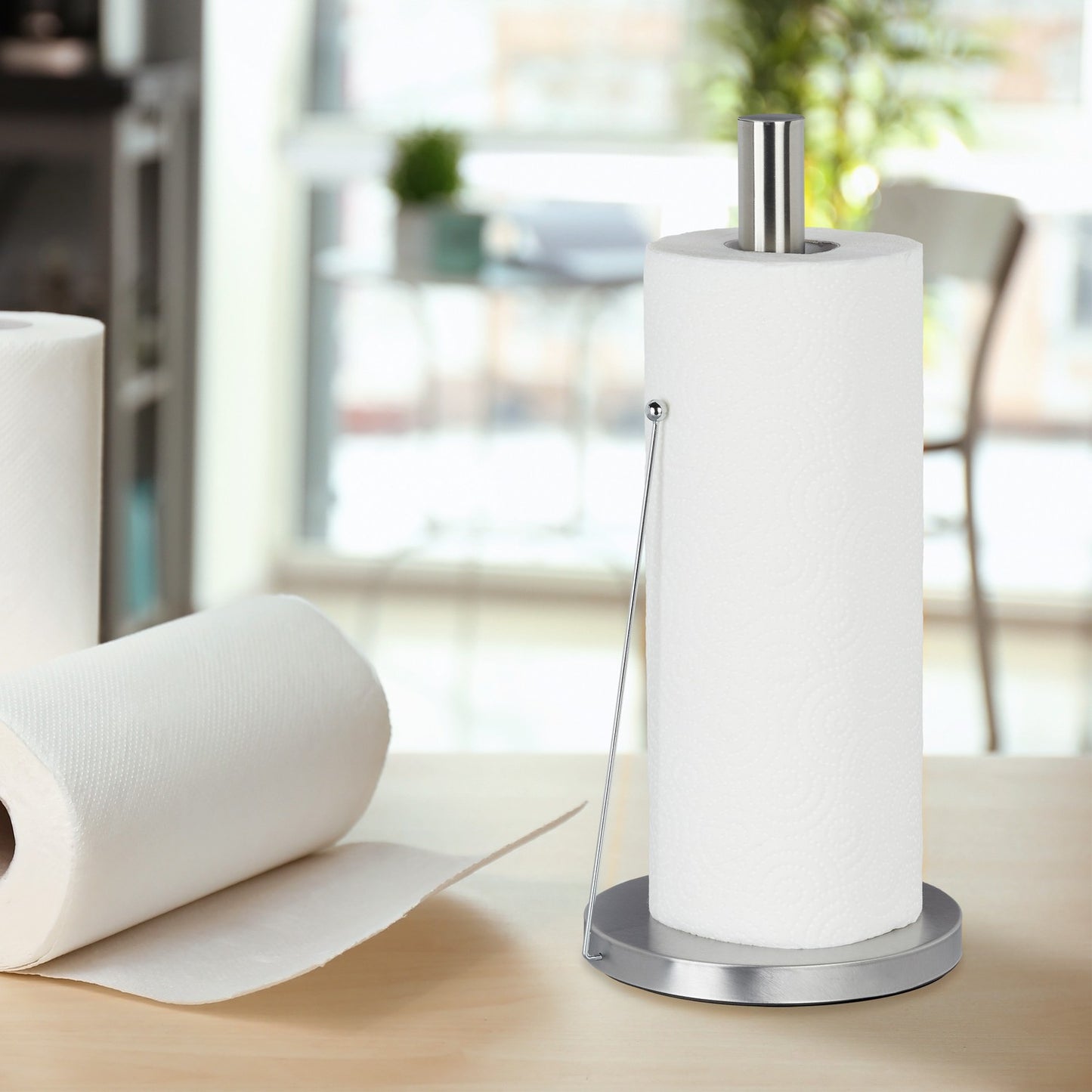 Kitchen roll holder stainless steel standing