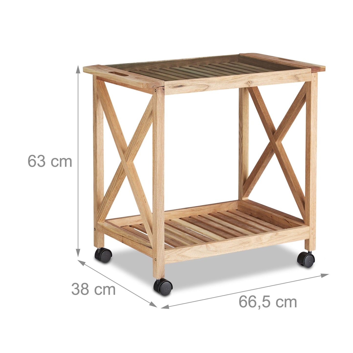 Kitchen trolley in walnut