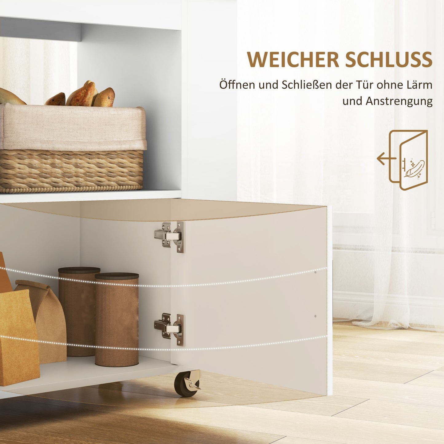 Kitchen trolley with shelves & wine rack, Oak 83x40x83cm