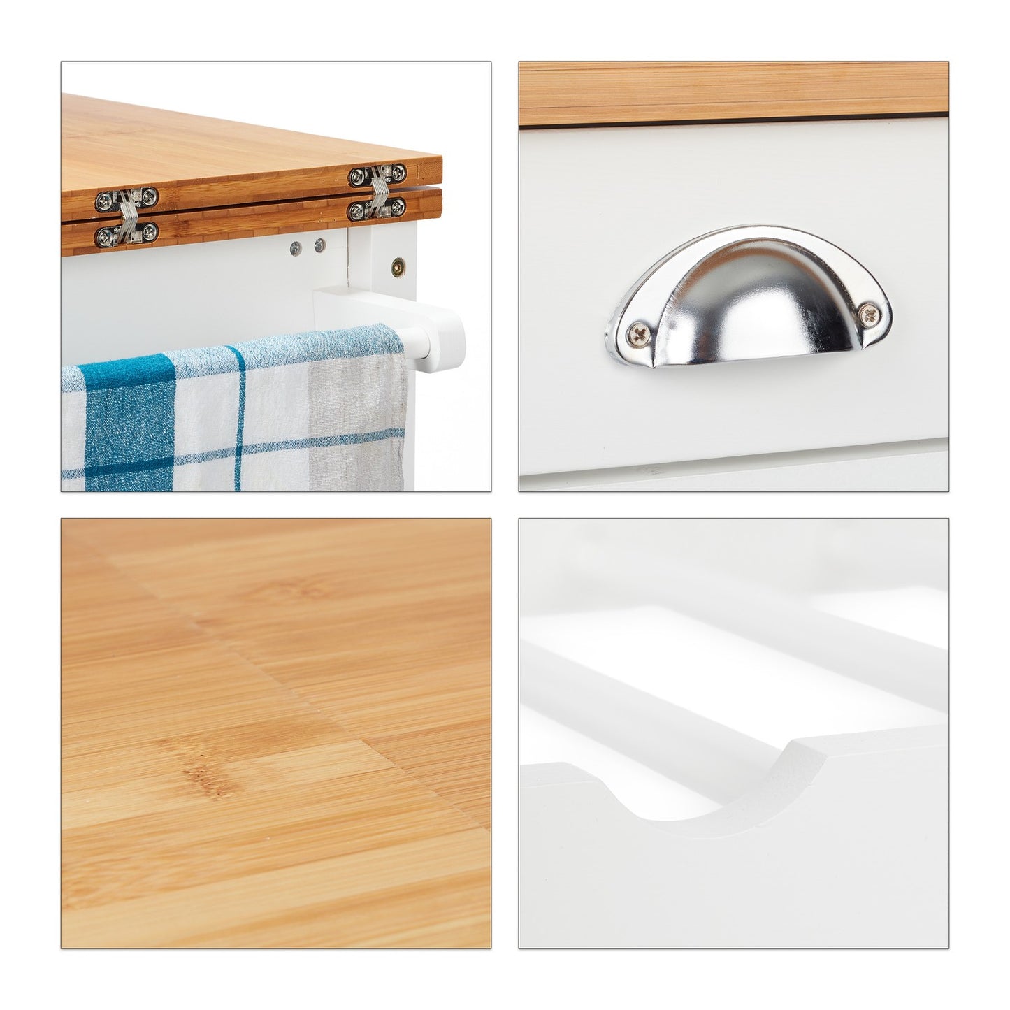 Kitchen trolley with folding worktop