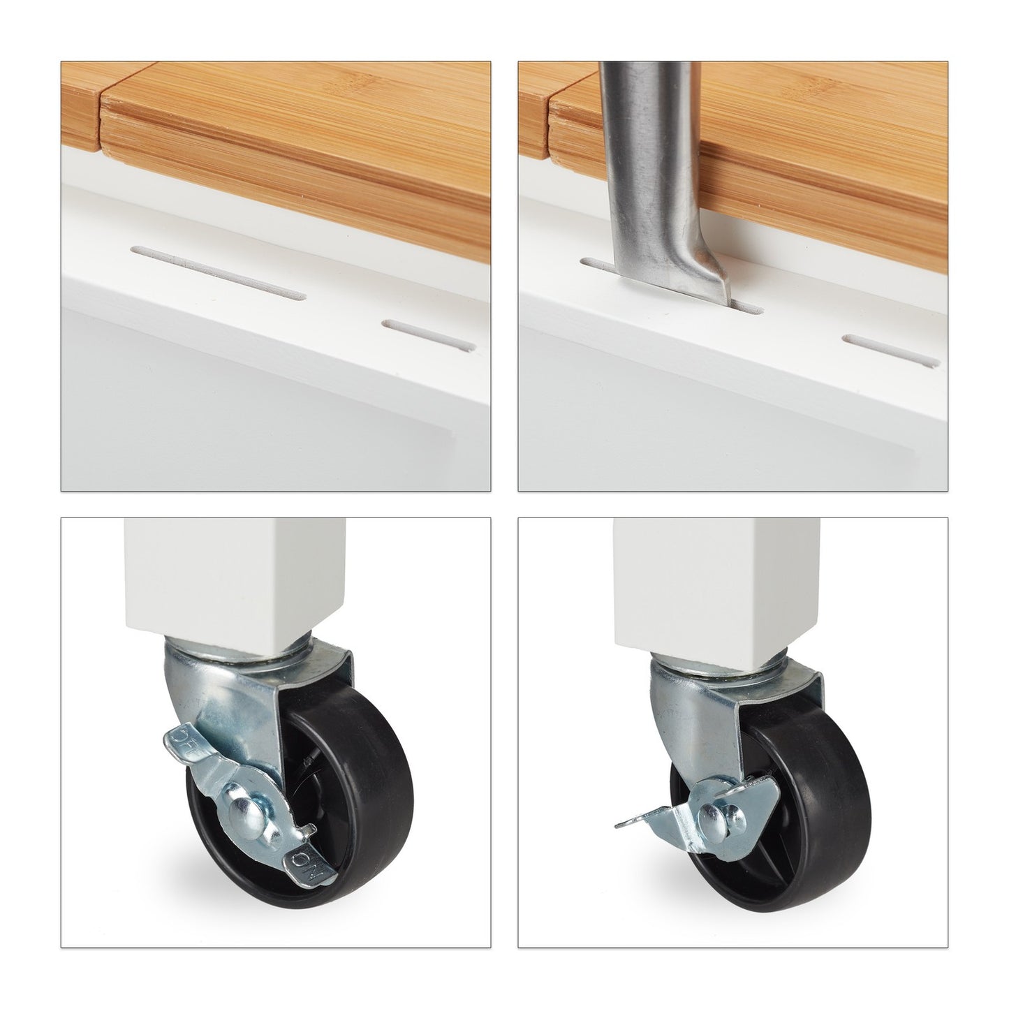 Kitchen trolley with folding worktop