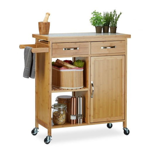 Kitchen trolley with marble top
