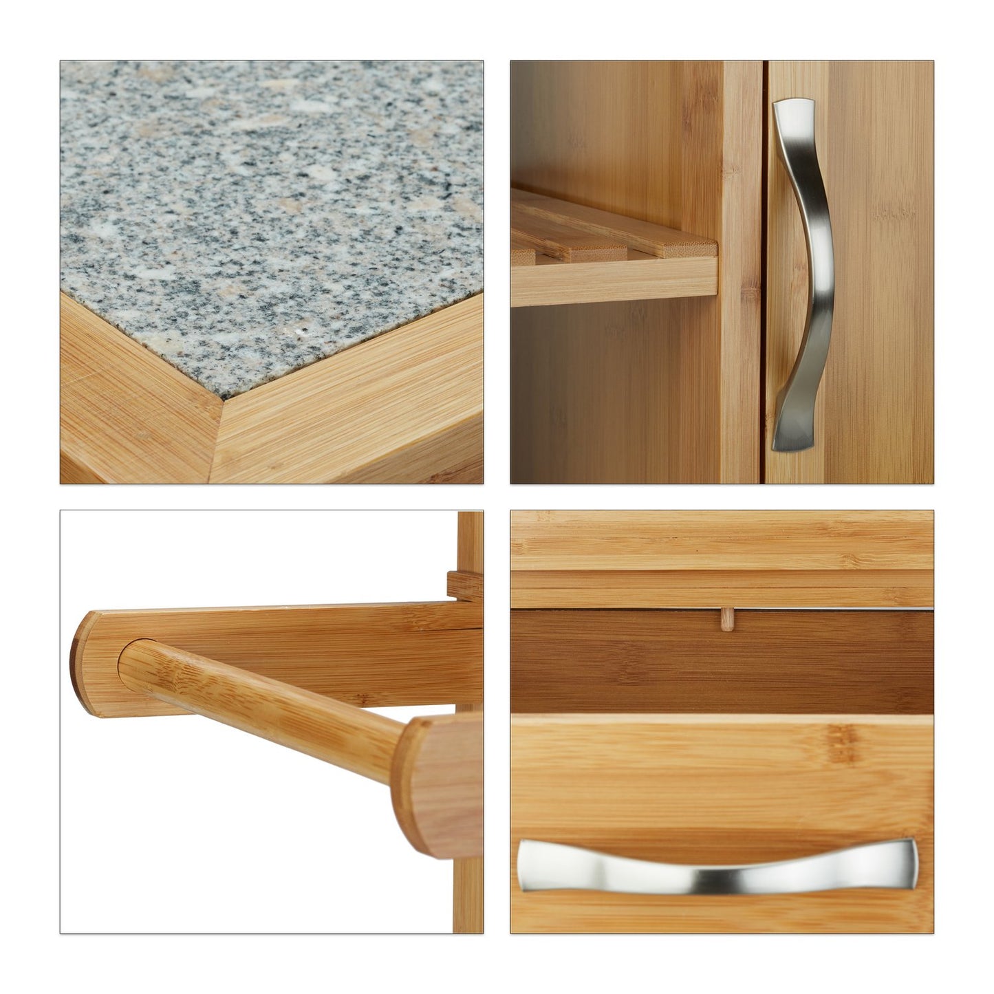 Kitchen trolley with marble top