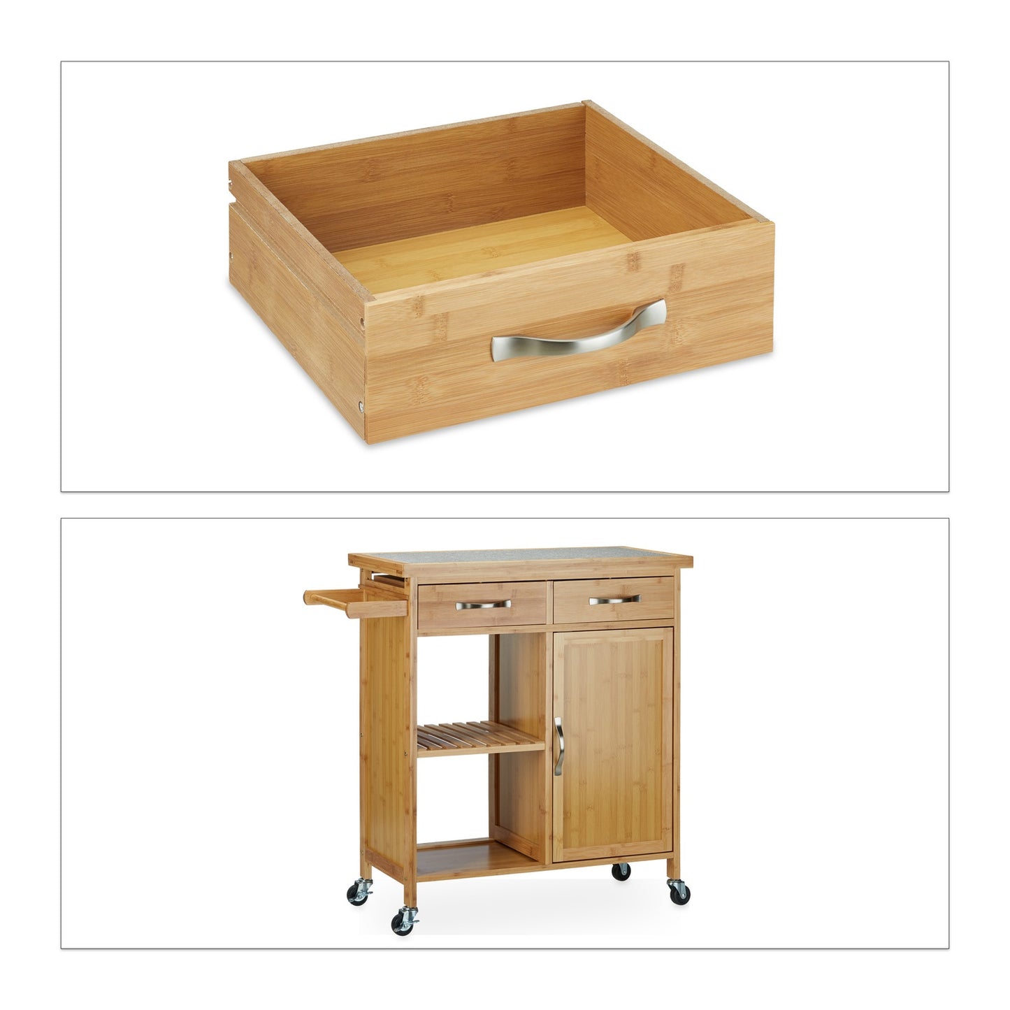 Kitchen trolley with marble top