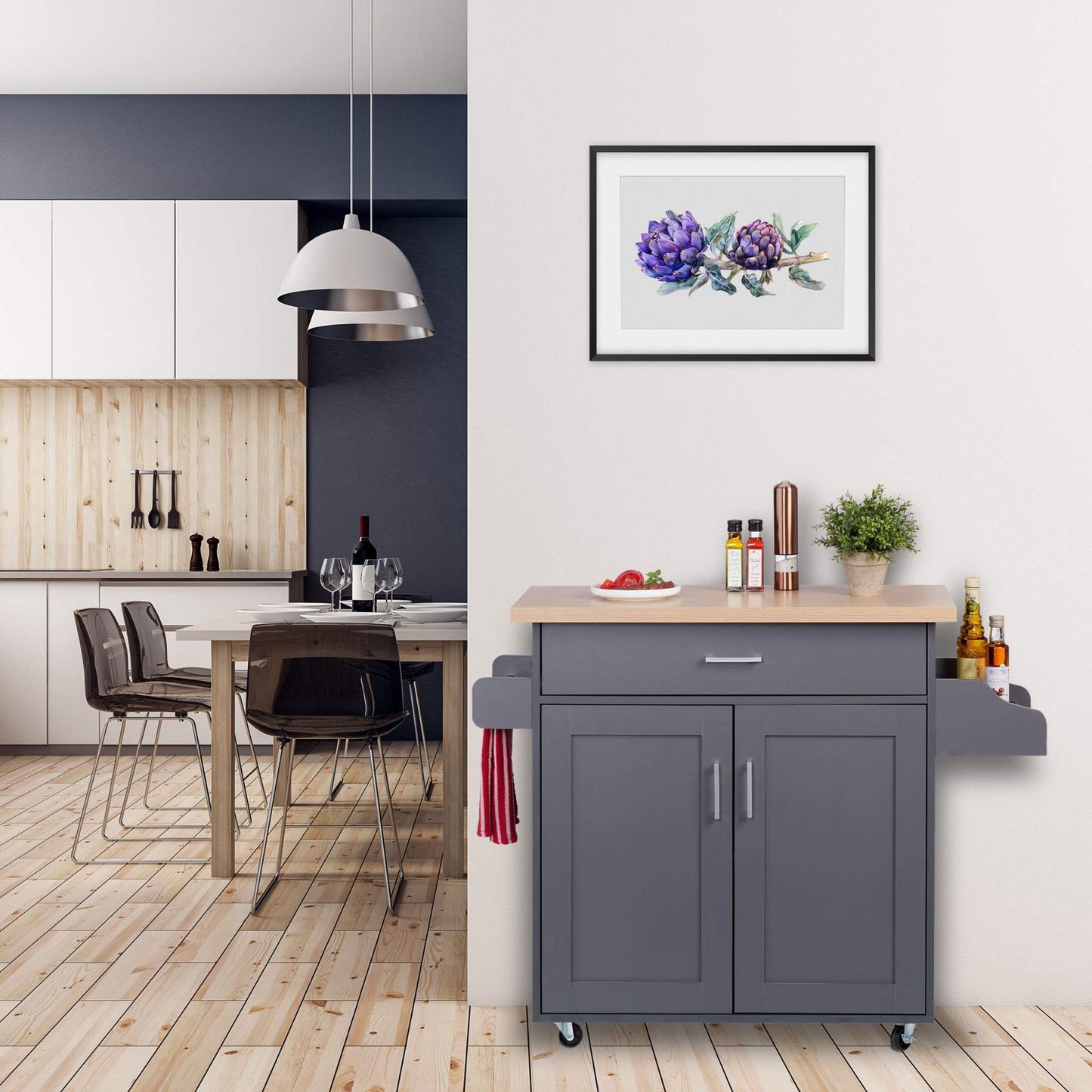 Kitchen trolley with worktop