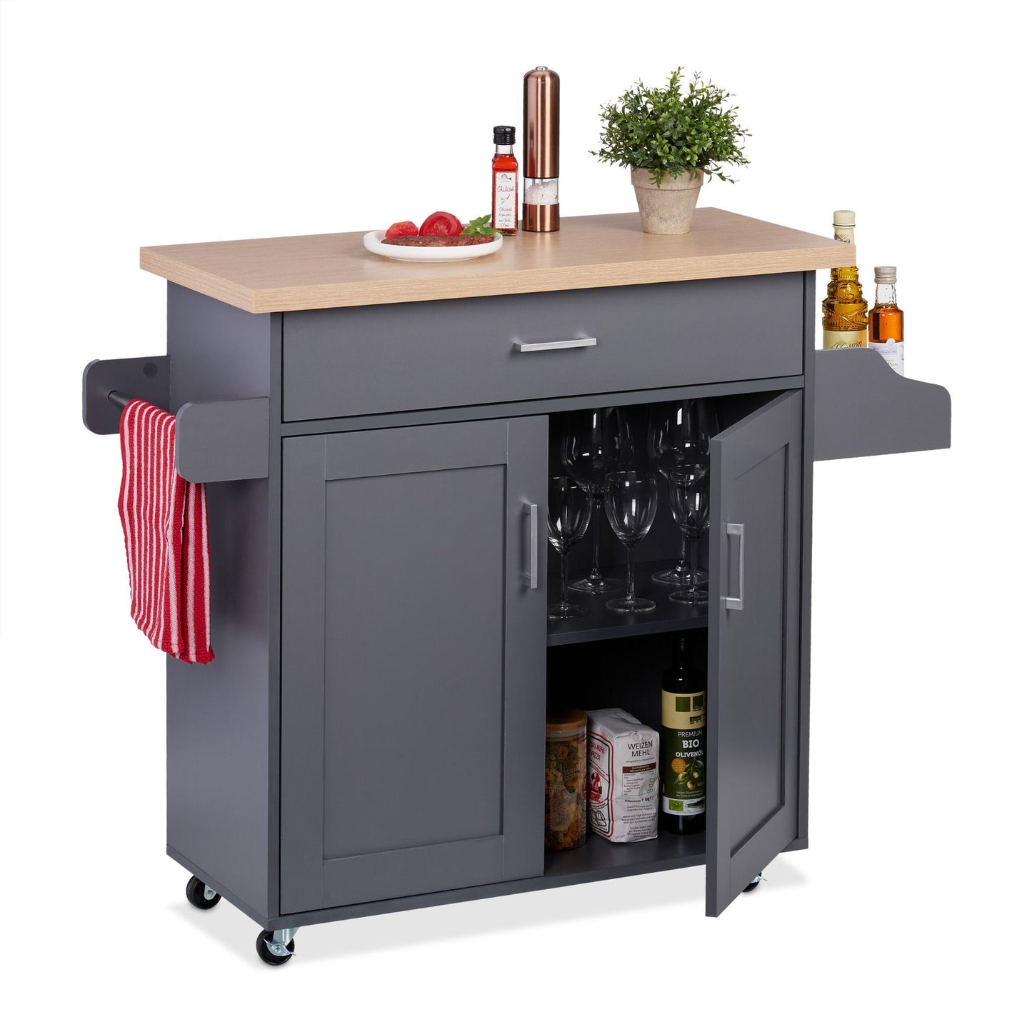 Kitchen trolley with worktop