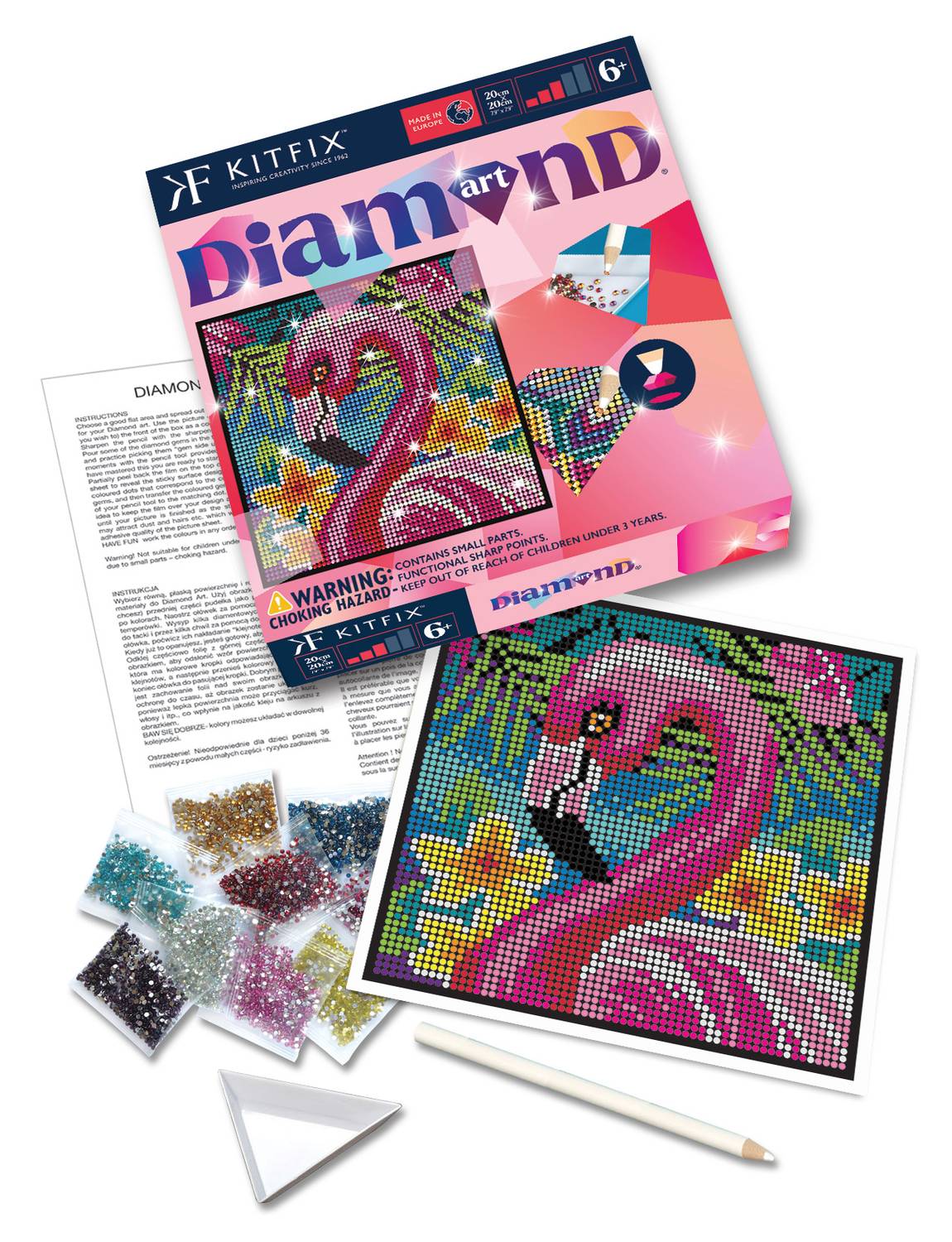 Kitfix Diy Set Diamond Art Flamingo