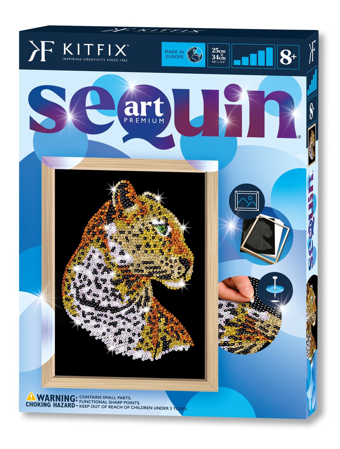 Kitfix Diy Set Sequin Art Blue Premium Leopard