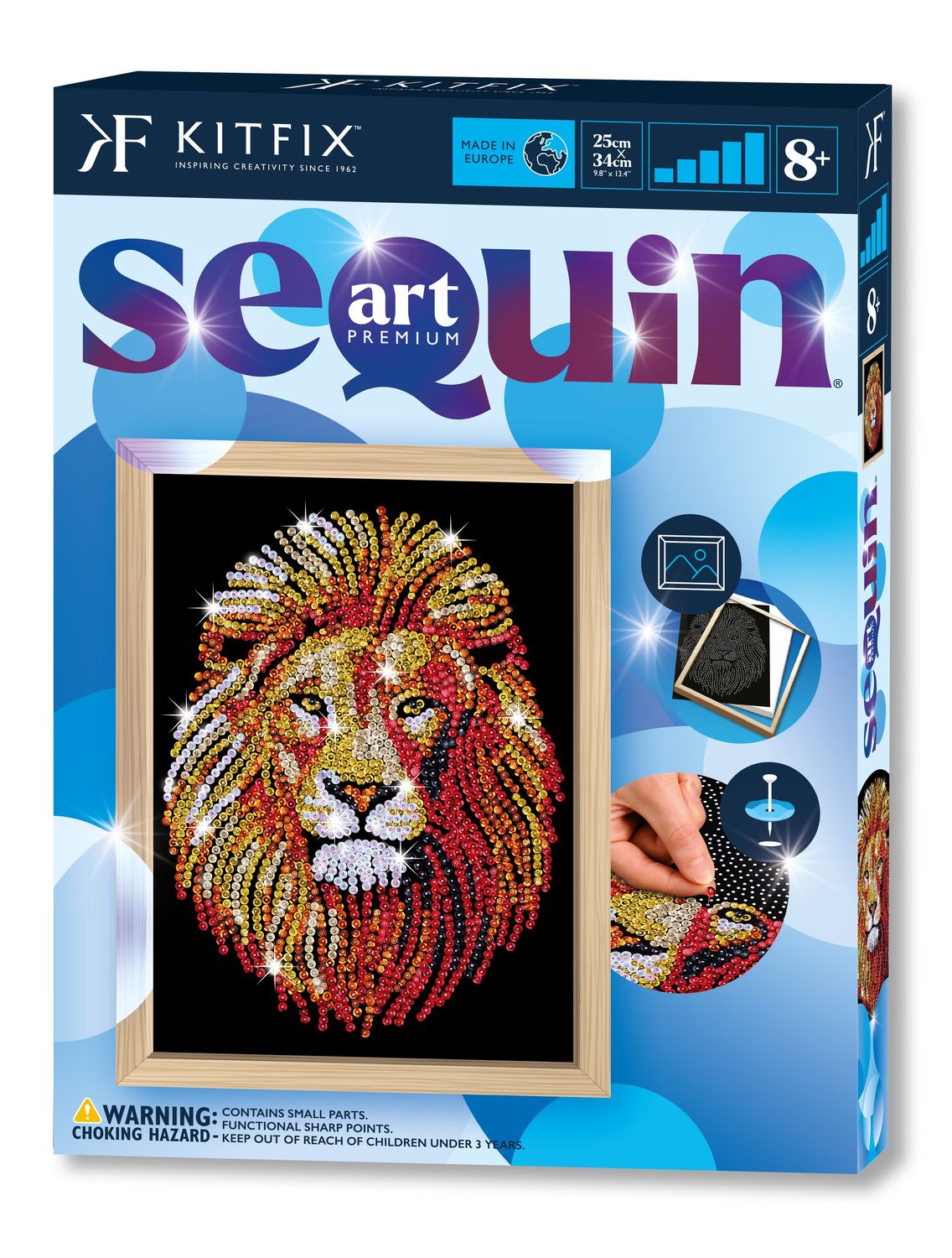 Kitfix Diy Set Sequin Art Blue Premium Lion