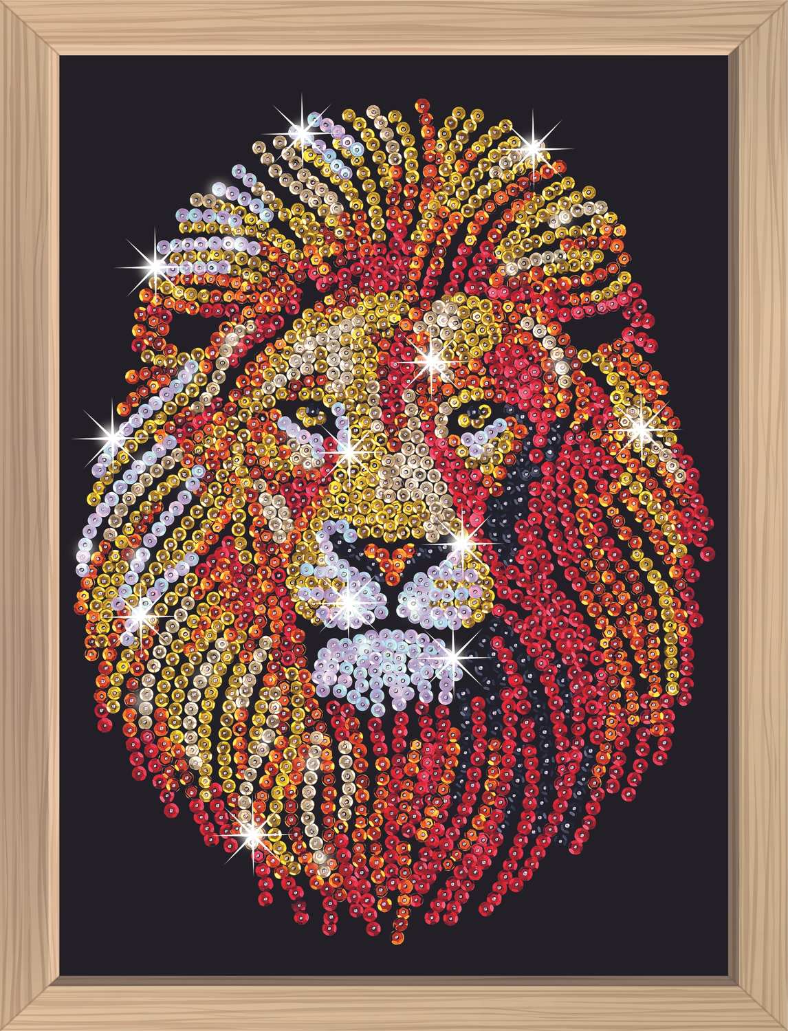 Kitfix Diy Set Sequin Art Blue Premium Lion
