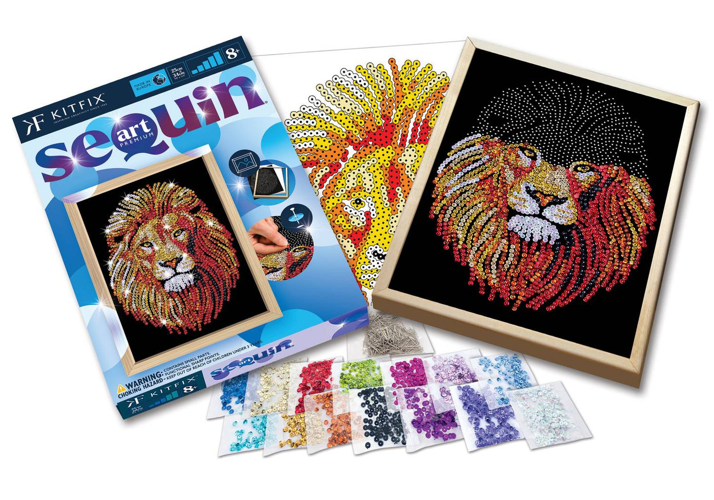 Kitfix Diy Set Sequin Art Blue Premium Lion