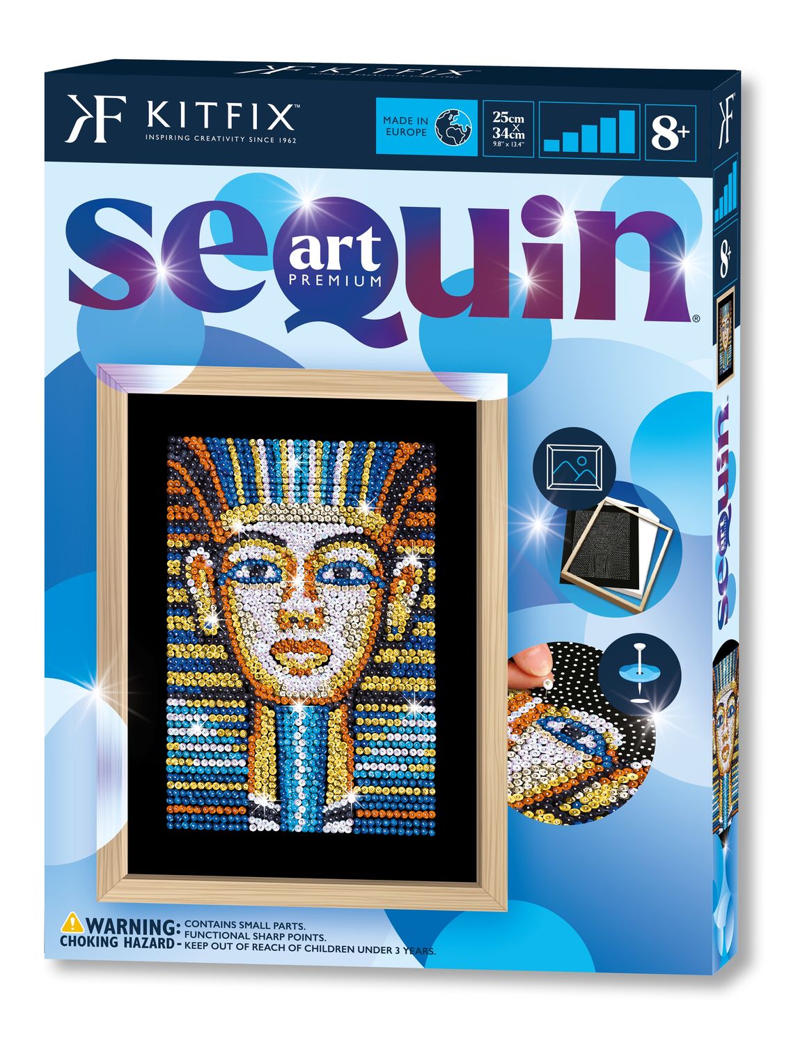 Kitfix Diy Set Sequin Art Blue Premium Tutankhamun