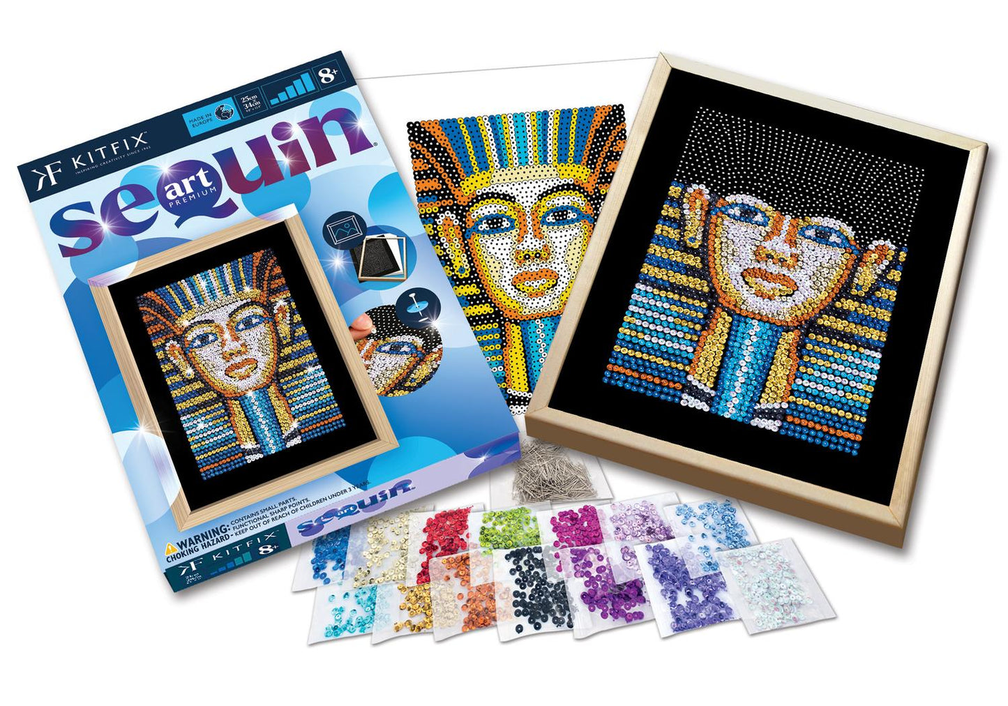 Kitfix Diy Set Sequin Art Blue Premium Tutankhamun