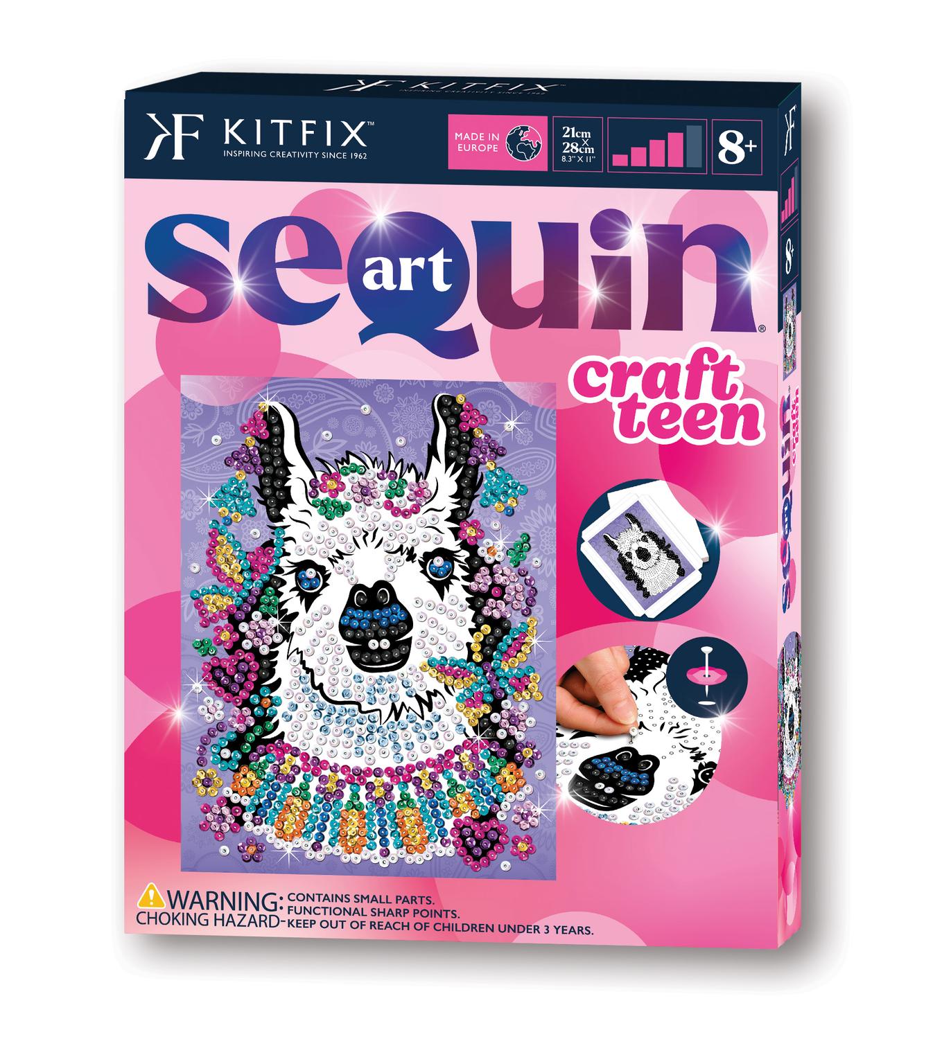 Kitfix Diy Set Sequin Art Craft Teen Llama