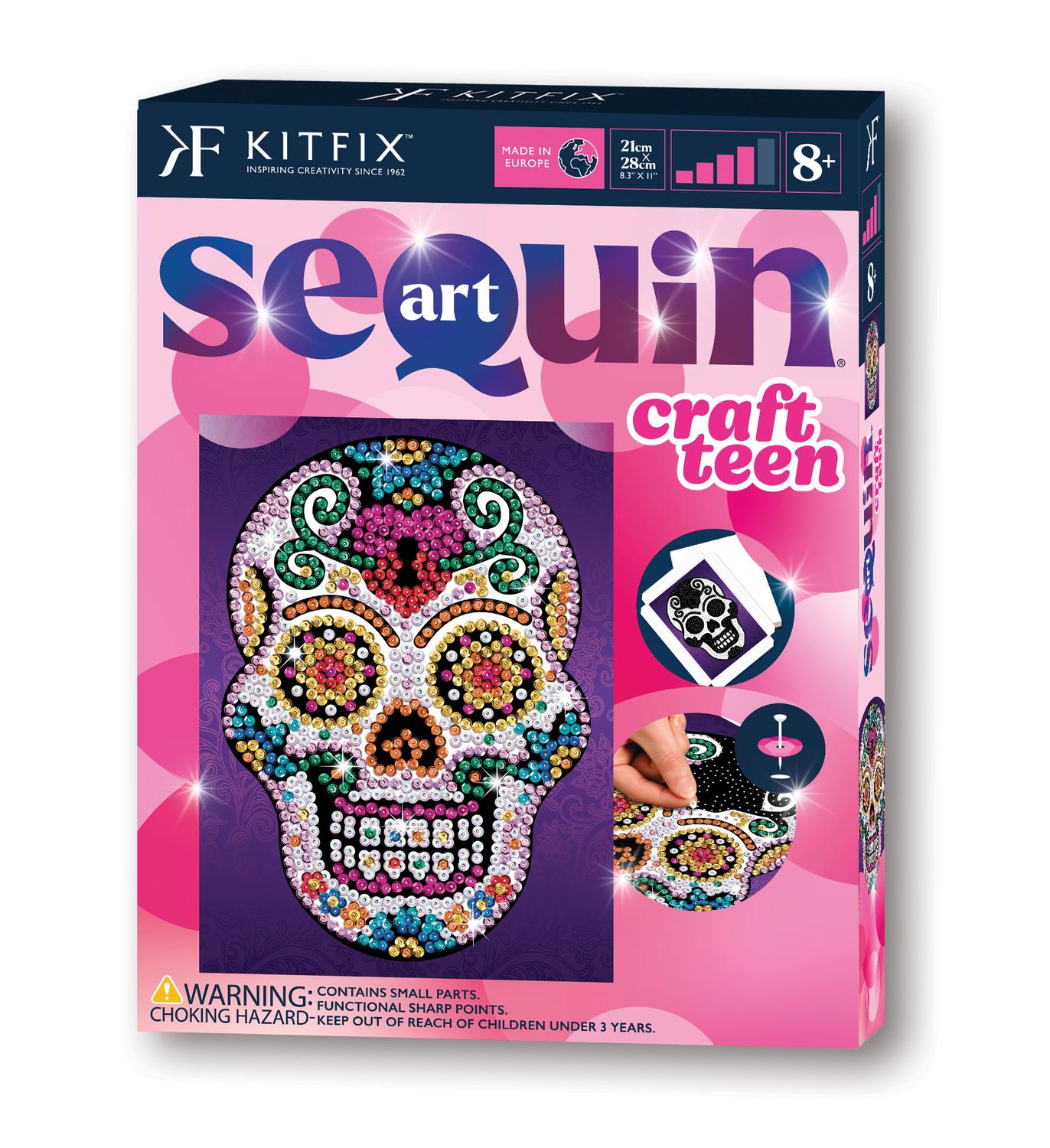 Kitfix Diy Set Sequin Art Craft Teen Sugar Skull
