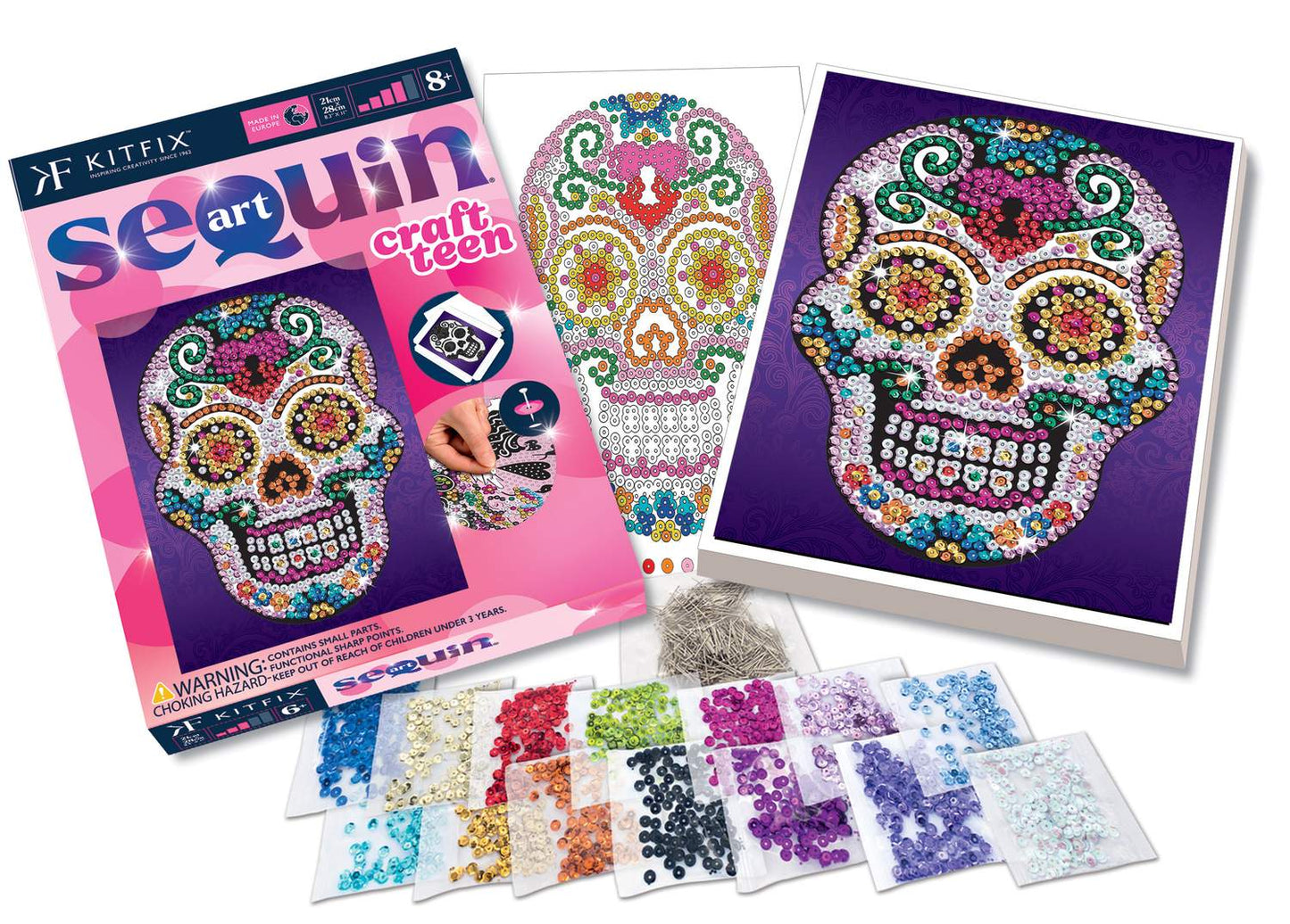 Kitfix Diy Set Sequin Art Craft Teen Sugar Skull