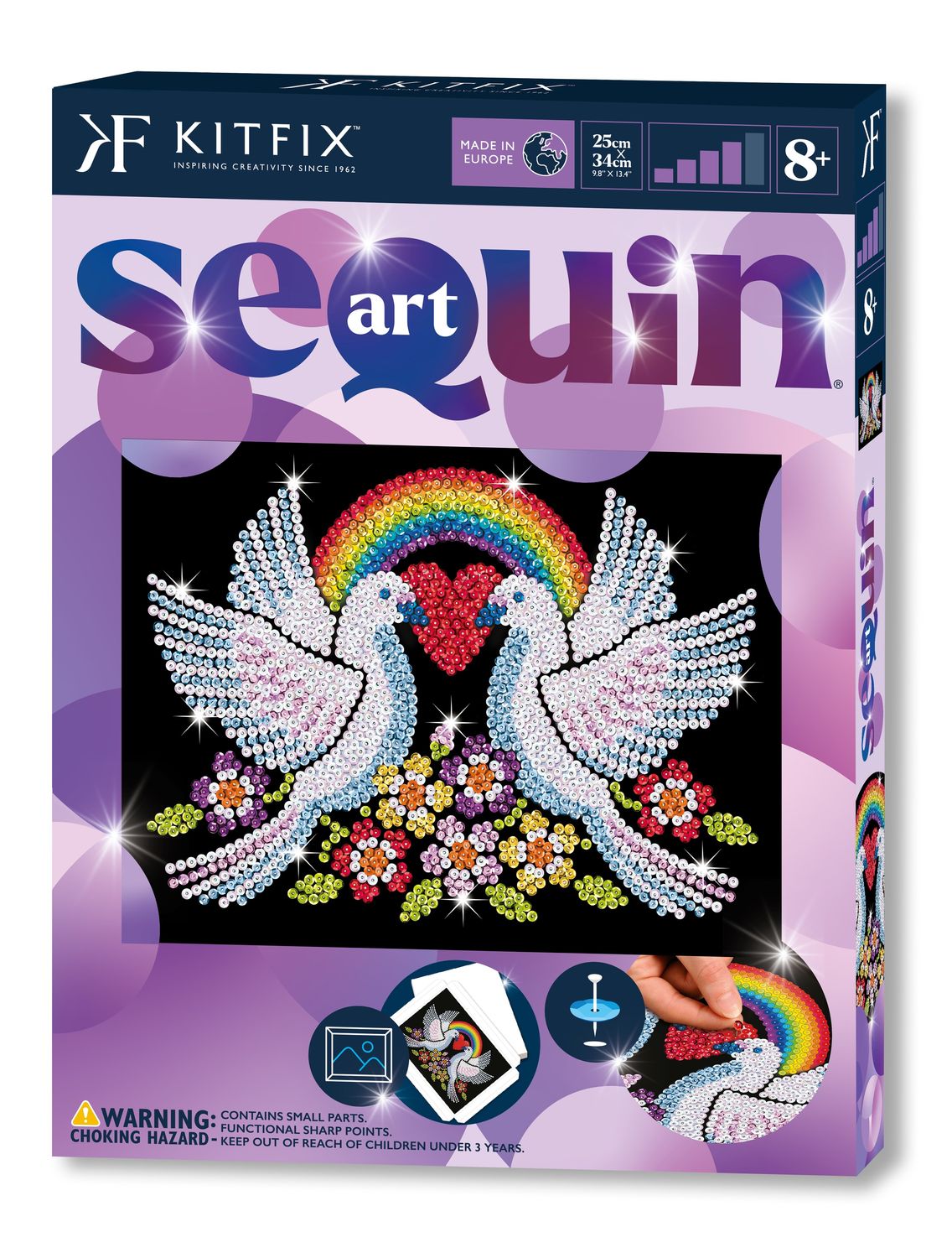 Kitfix Diy Set Sequin Art Purple Doves Of Hope