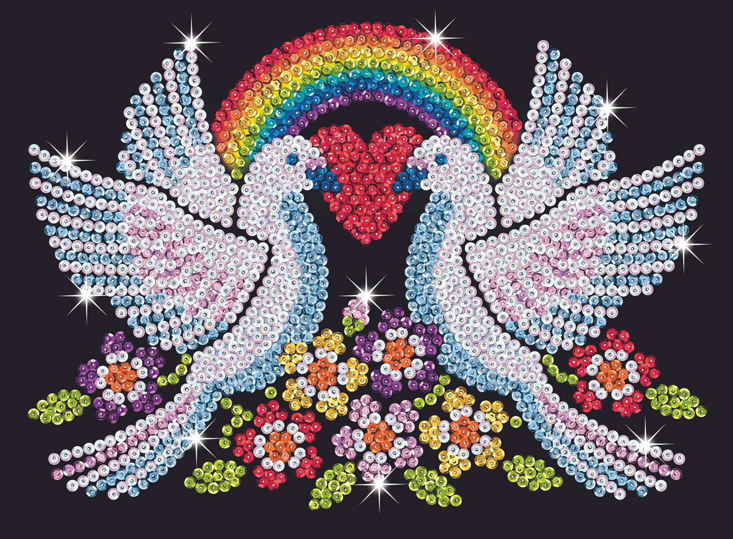 Kitfix Diy Set Sequin Art Purple Doves Of Hope