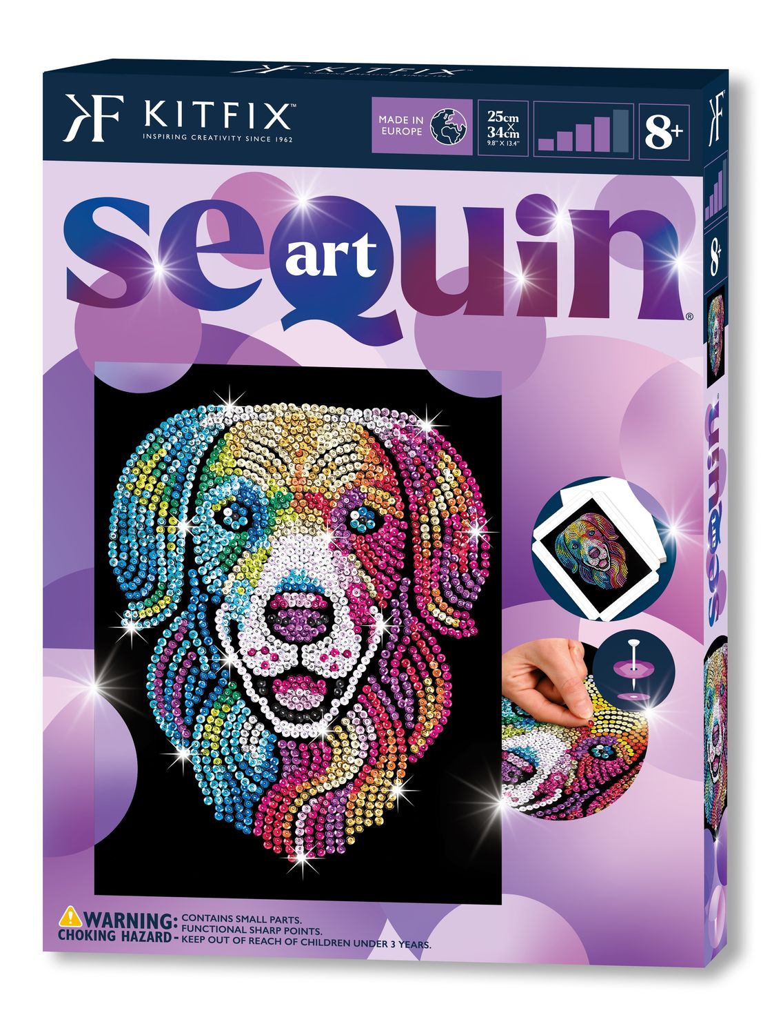 Kitfix Diy Set Sequin Art Purple Harlequin Hound