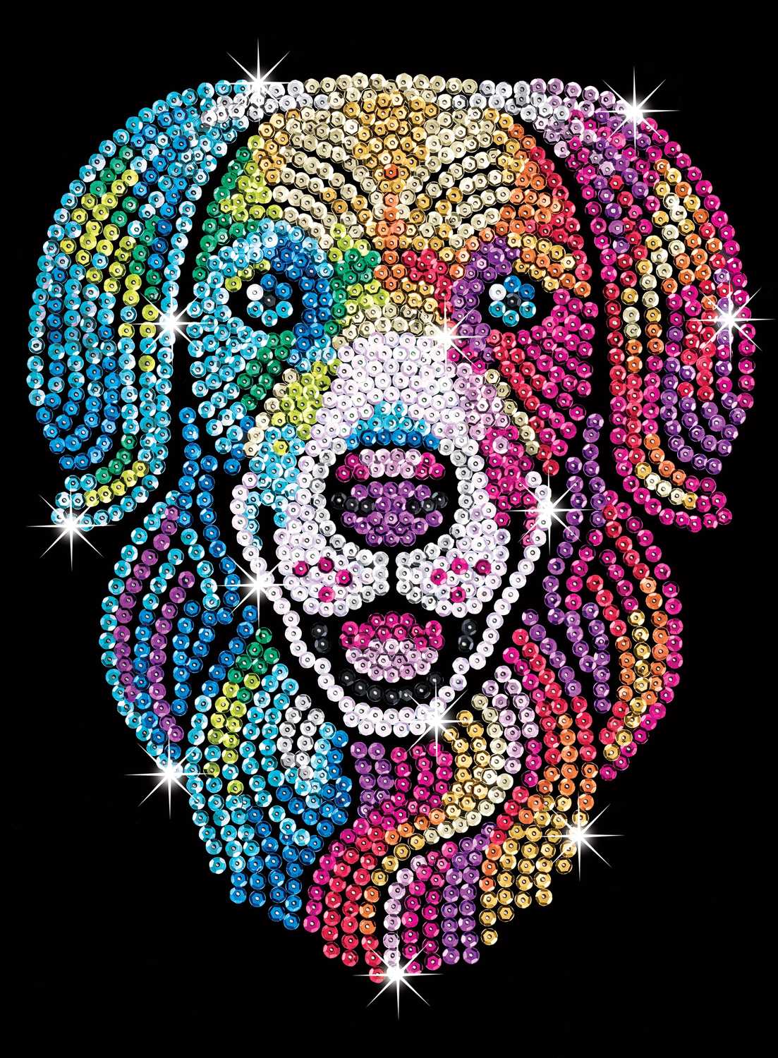 Kitfix Diy Set Sequin Art Purple Harlequin Hound