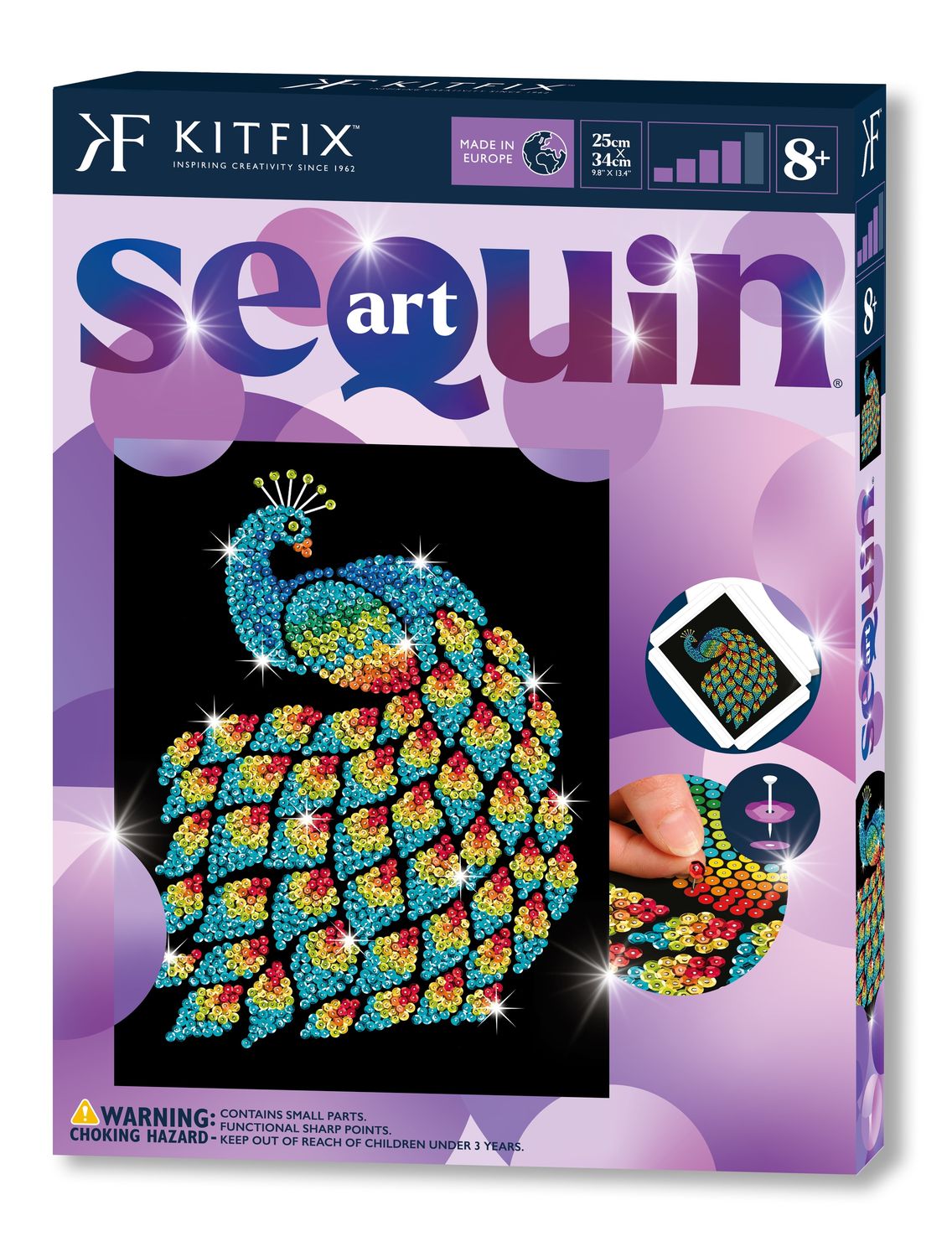 Kitfix Diy Set Sequin Art Purple Peacock
